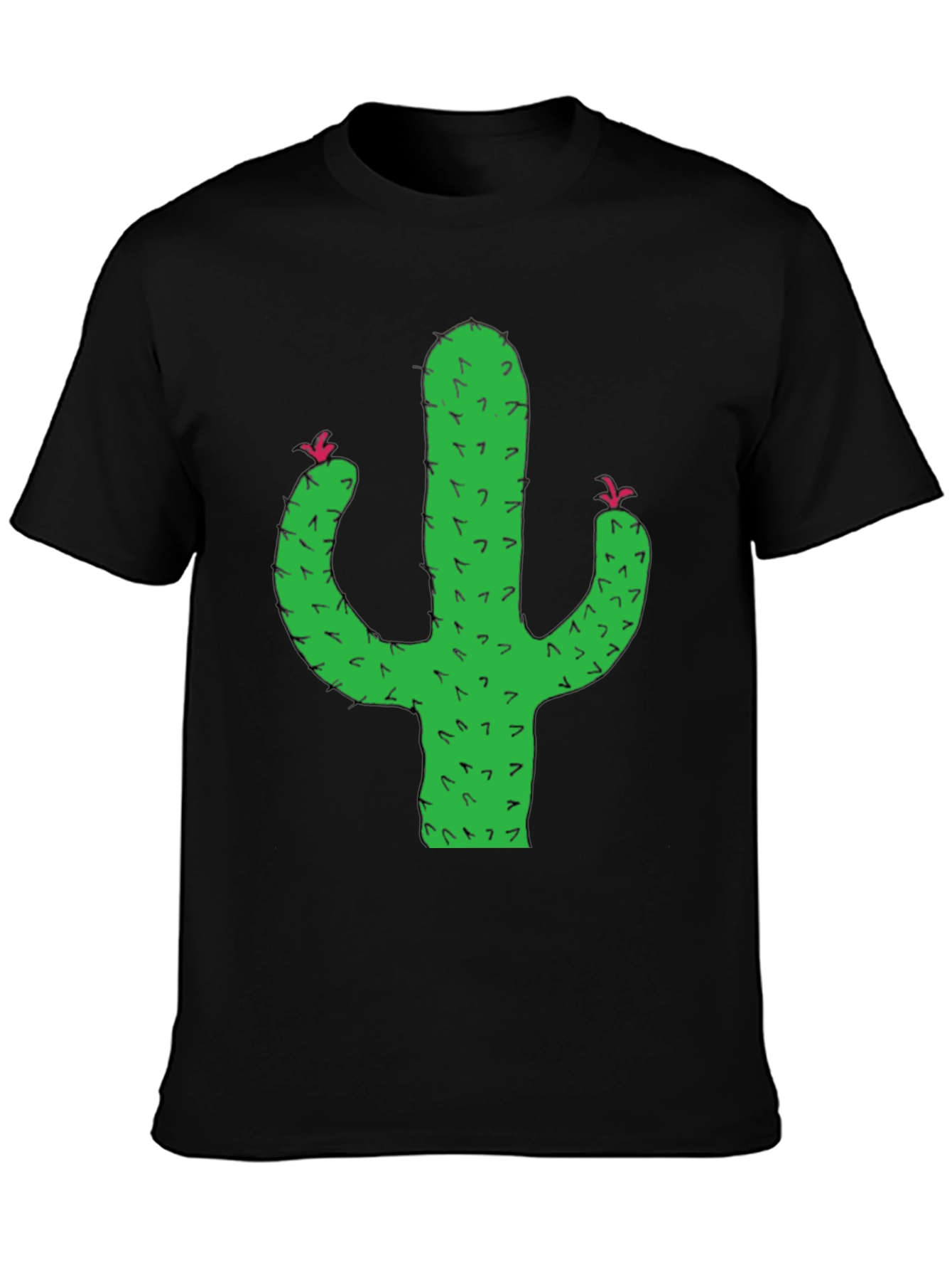 Cactus Graphic Tee - Black Short Sleeve T-Shirt