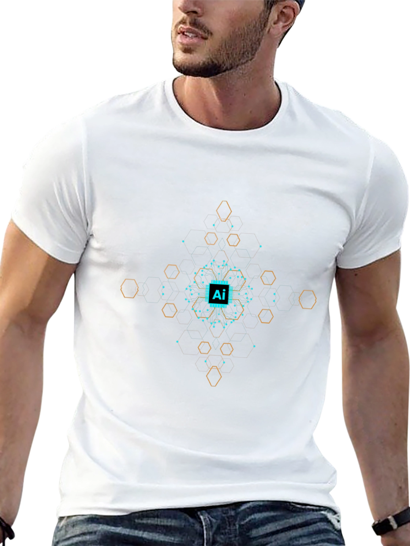 AI Tech Circuit Graphic T-Shirt