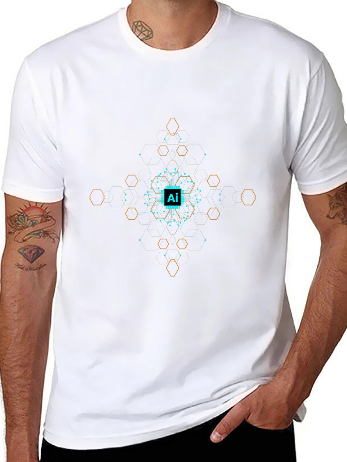 AI Tech Circuit Graphic T-Shirt