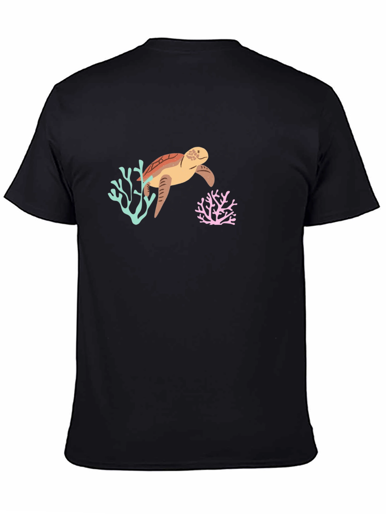 Sea Turtle Graphic Tee - Black Cotton Blend