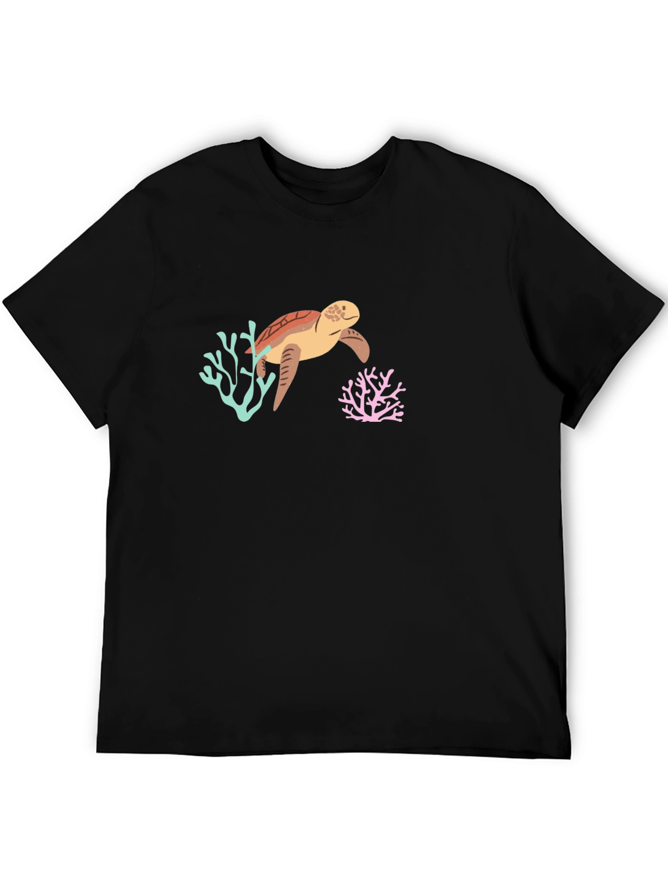 Sea Turtle Graphic Tee - Black Cotton Blend