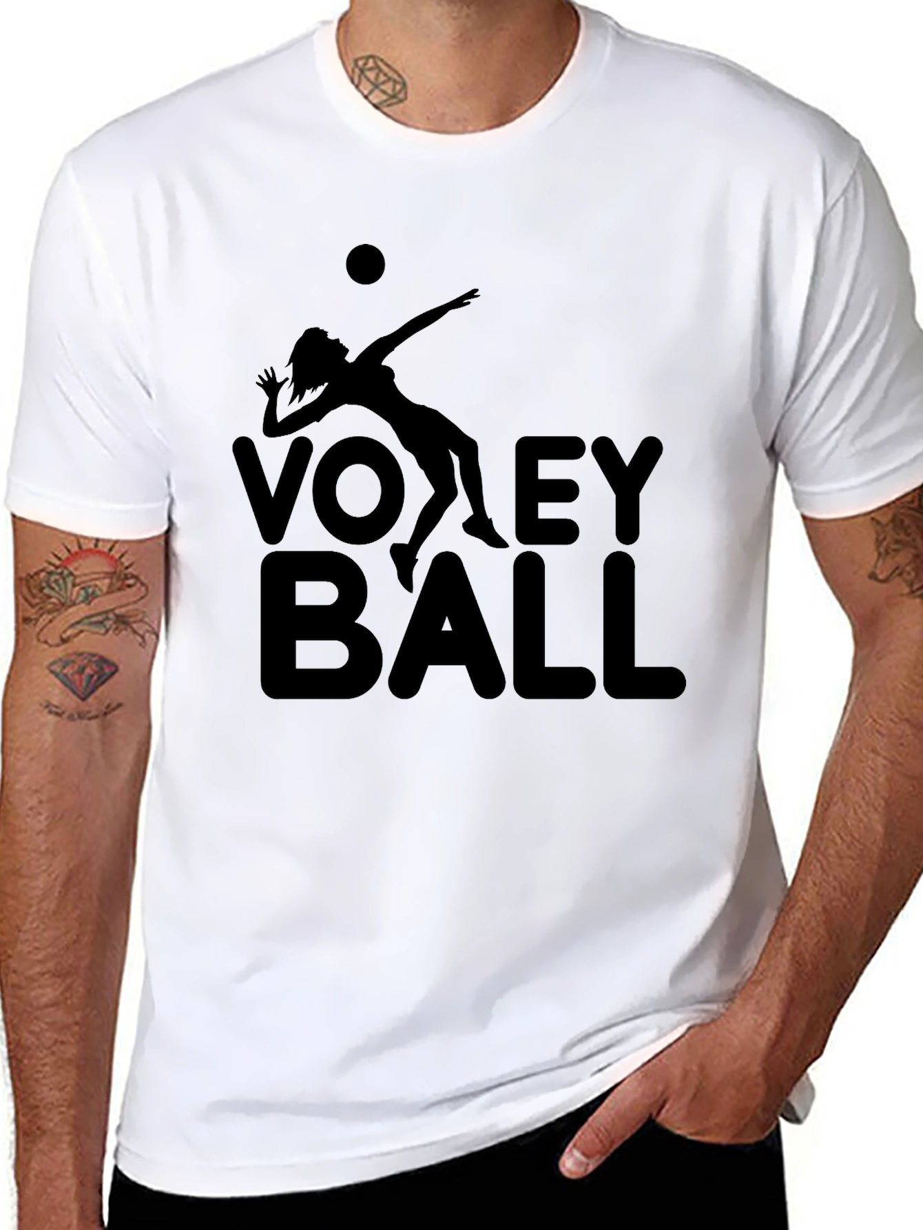 Volleyball Graphic Tee - Black