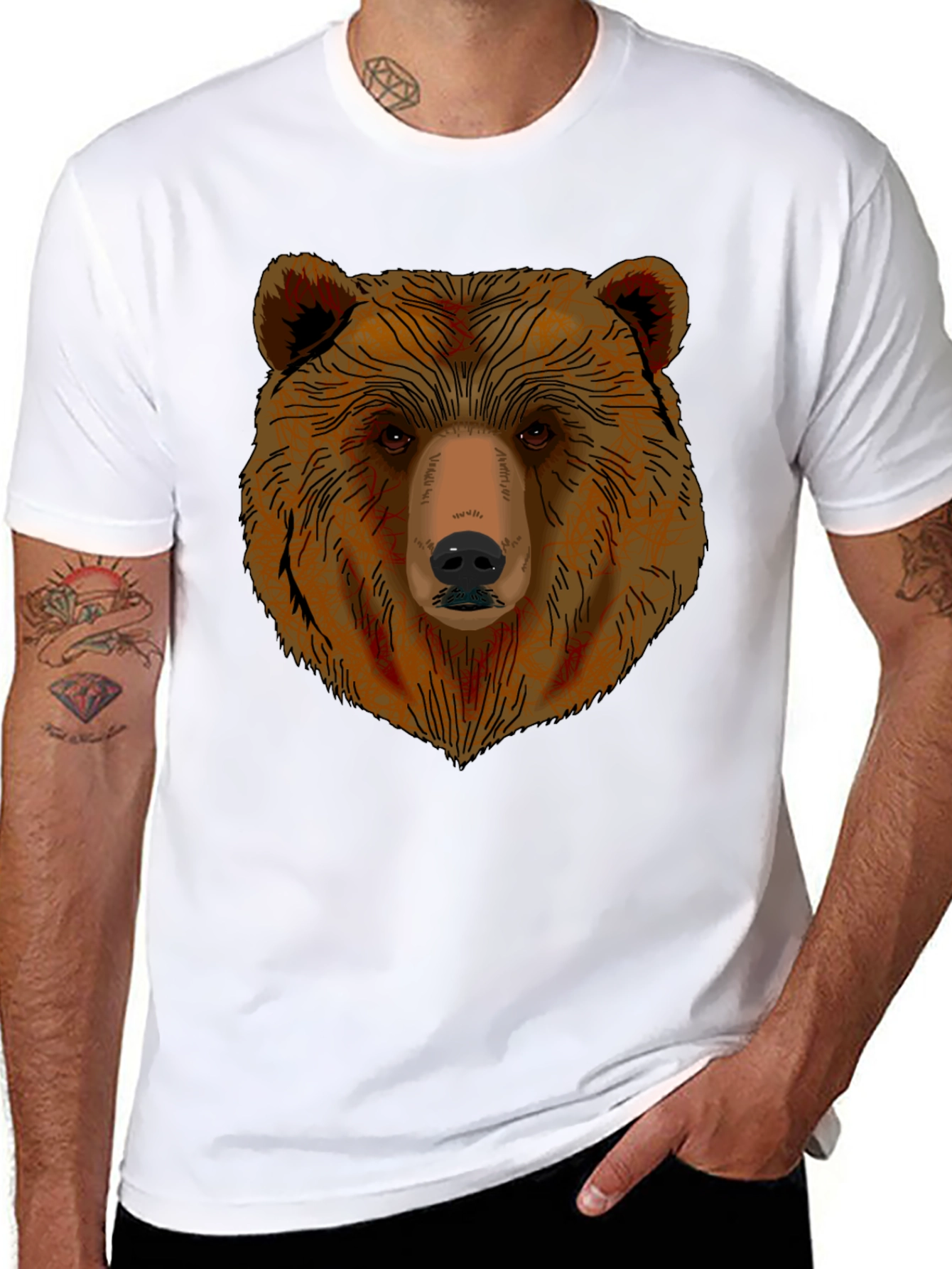 Bear Graphic T-Shirt - Mens Black Tee
