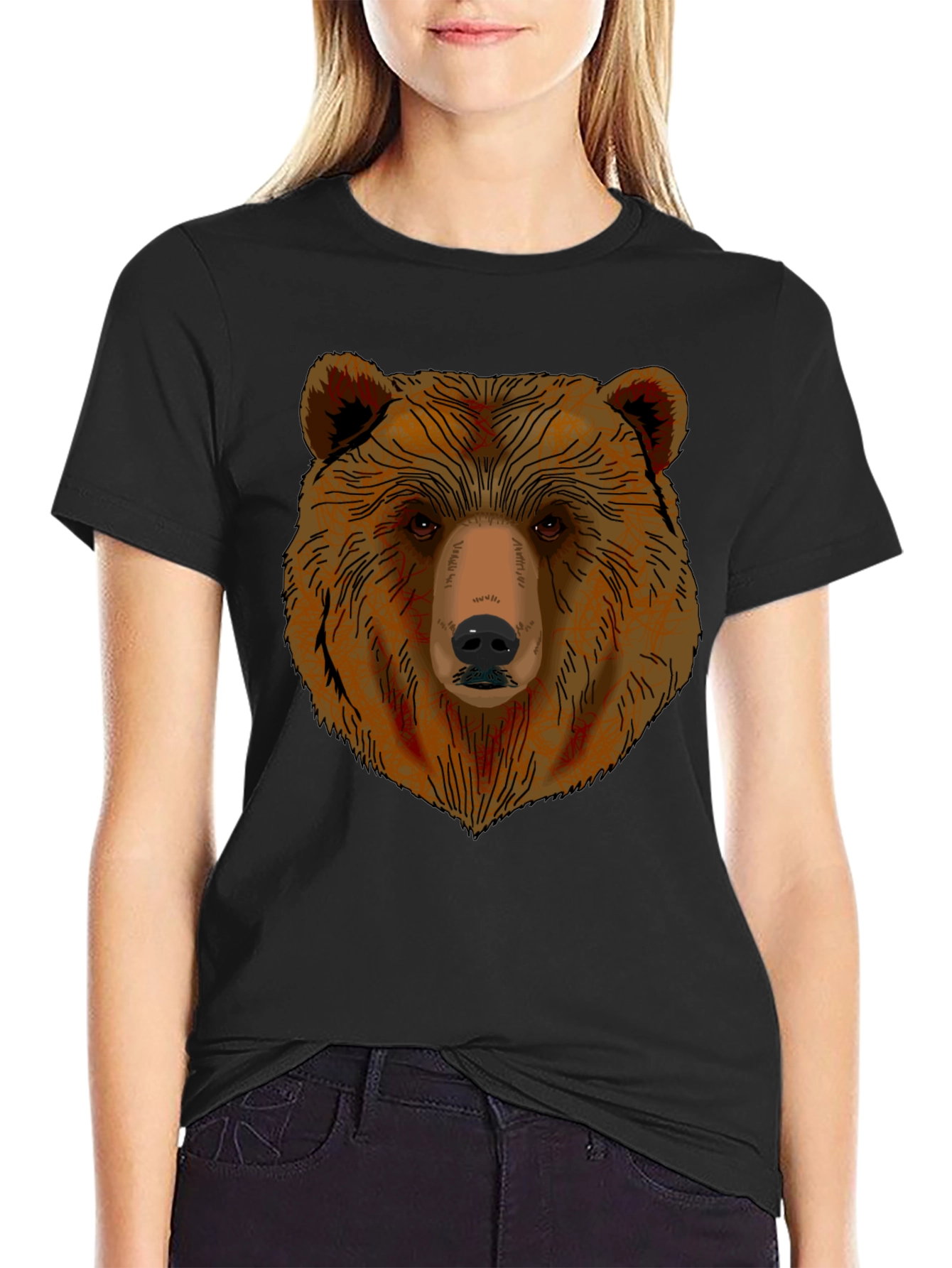 Bear Graphic T-Shirt - Mens Black Tee