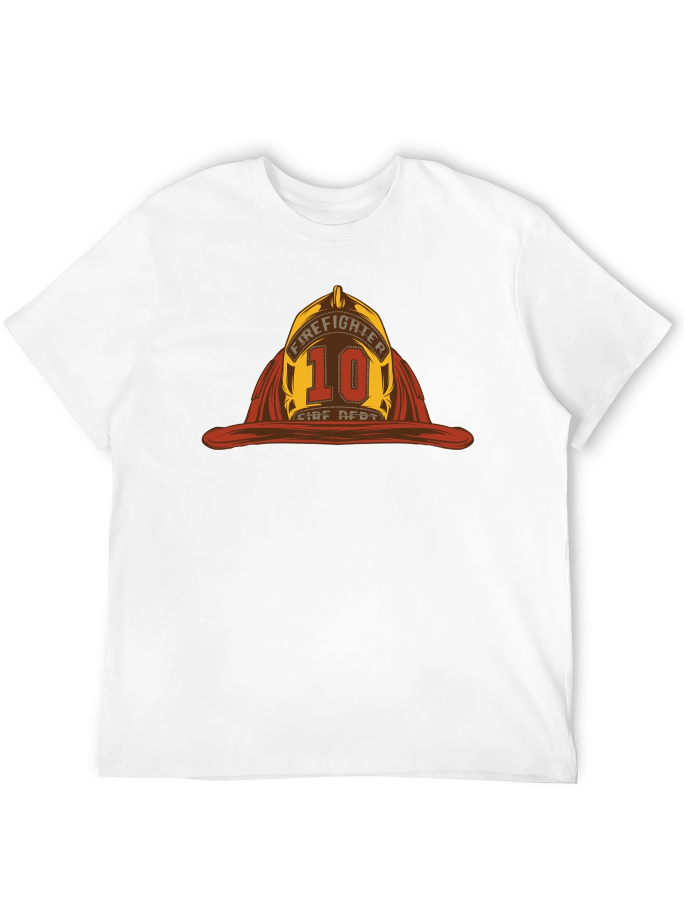 Firefighter Helmet Graphic Black T-Shirt