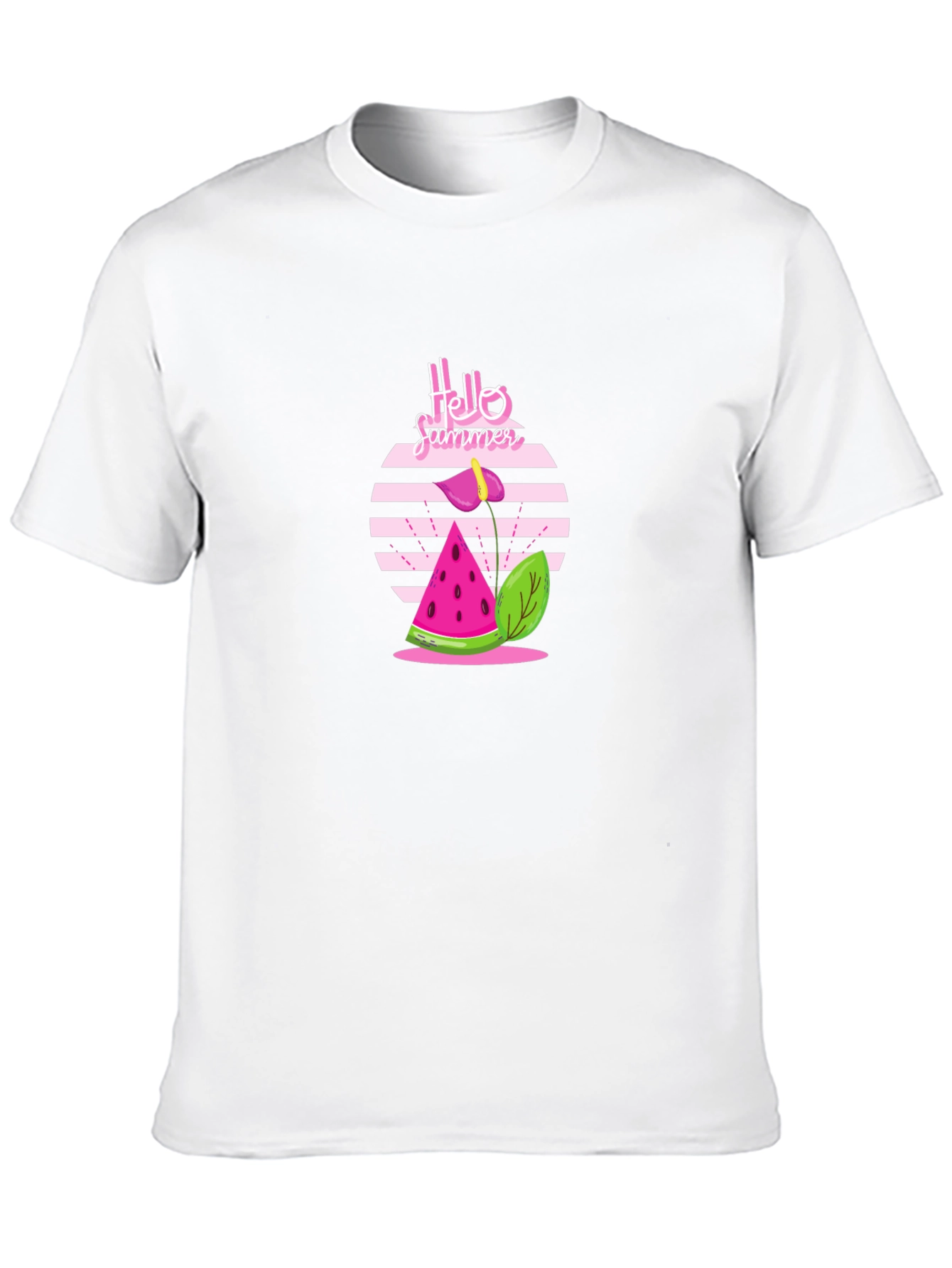 Hello Summer Graphic Tee - Casual Black T-Shirt