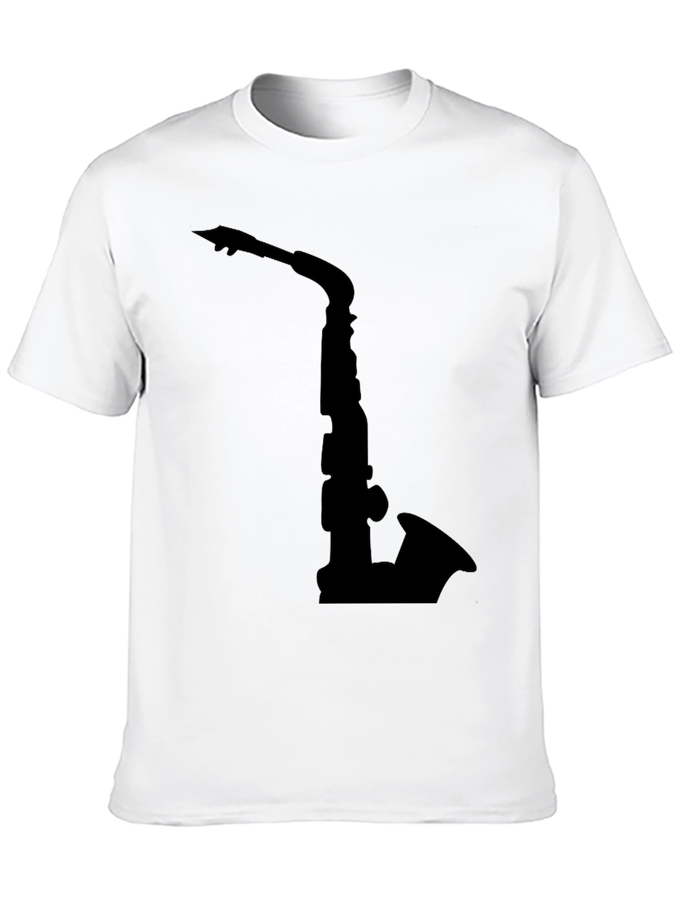 Saxophone Graphic Tee - Black Cotton Comfort