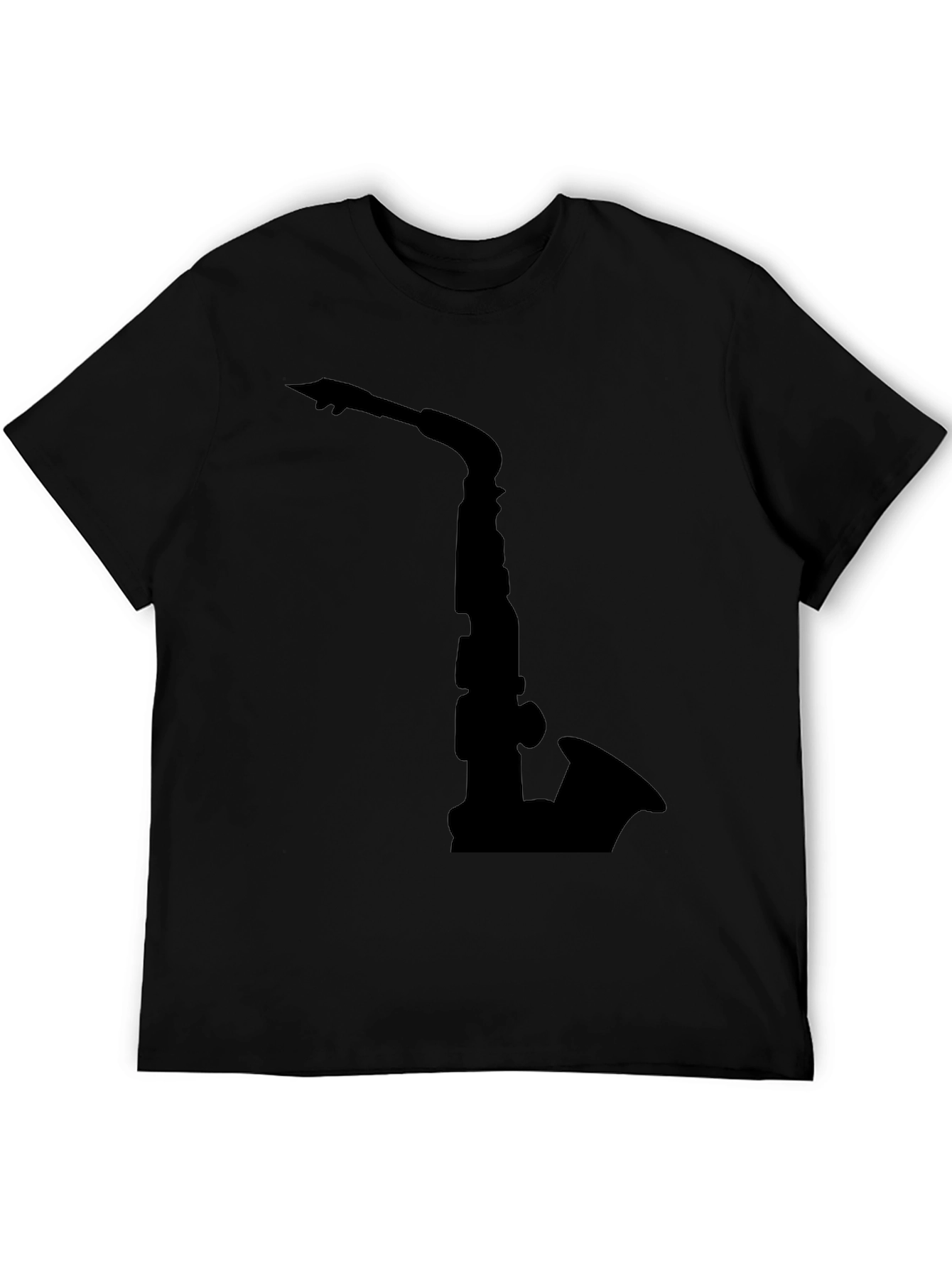 Saxophone Graphic Tee - Black Cotton Comfort