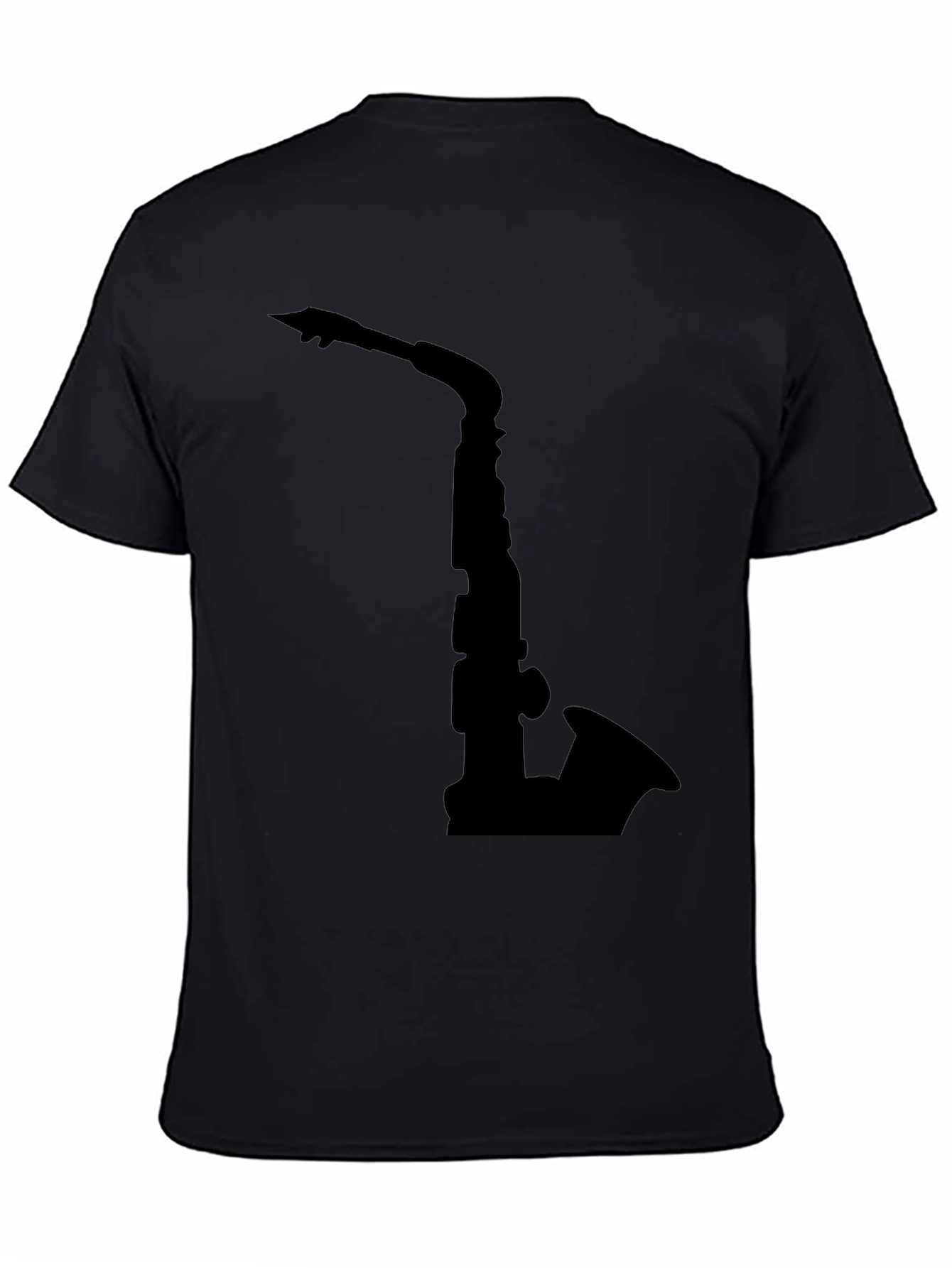 Saxophone Graphic Tee - Black Cotton Comfort