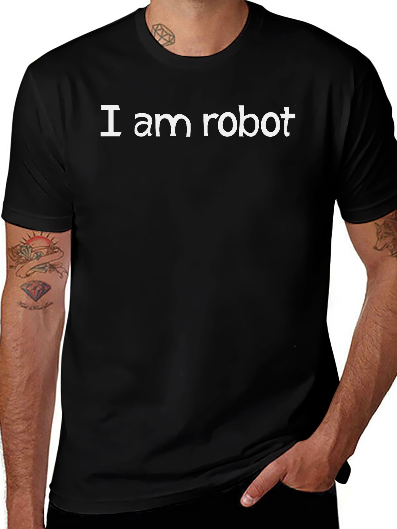 I am Robot Graphic Tee - Black Casual Wear