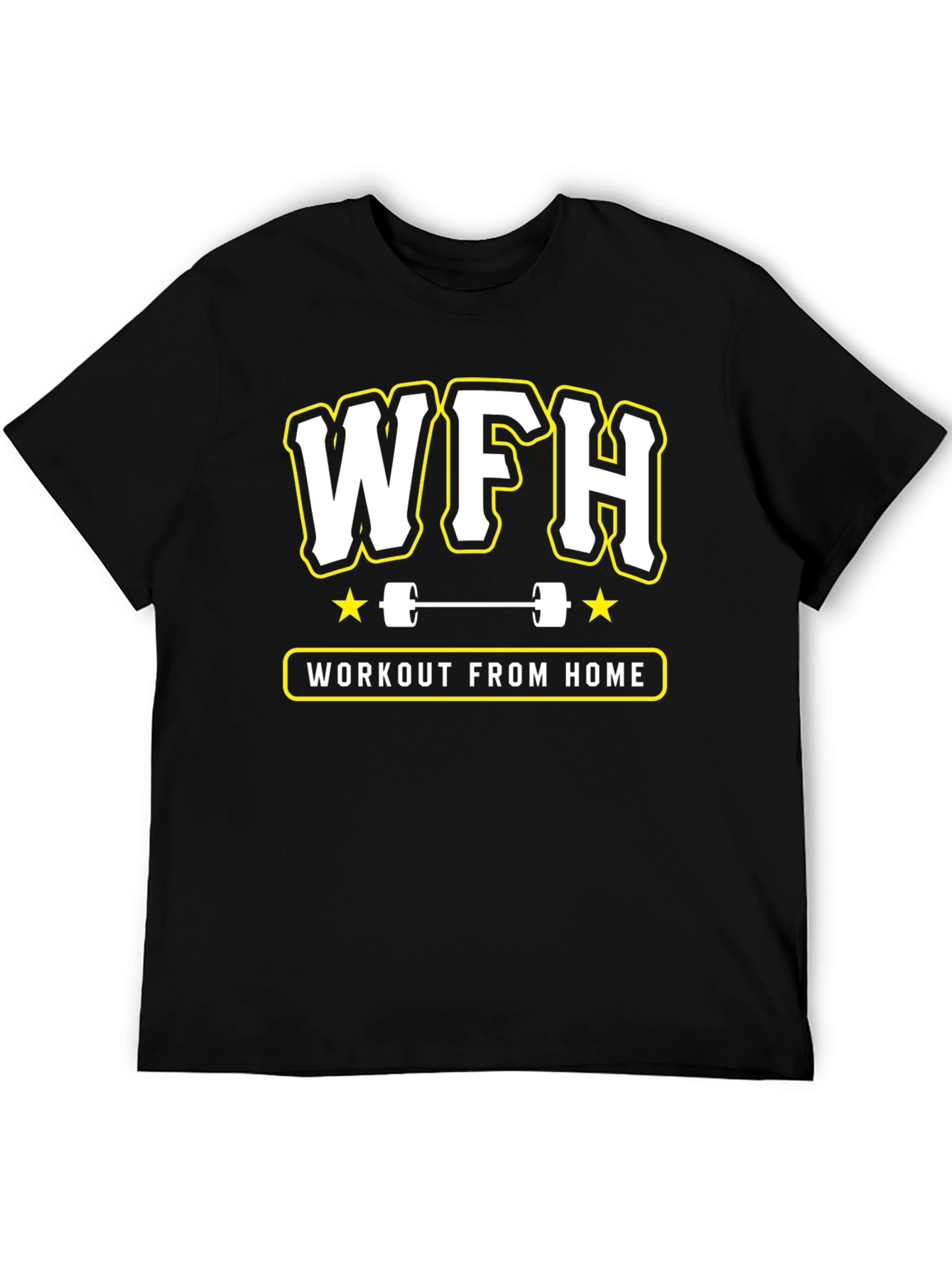 WFH Workout From Home Black T-Shirt