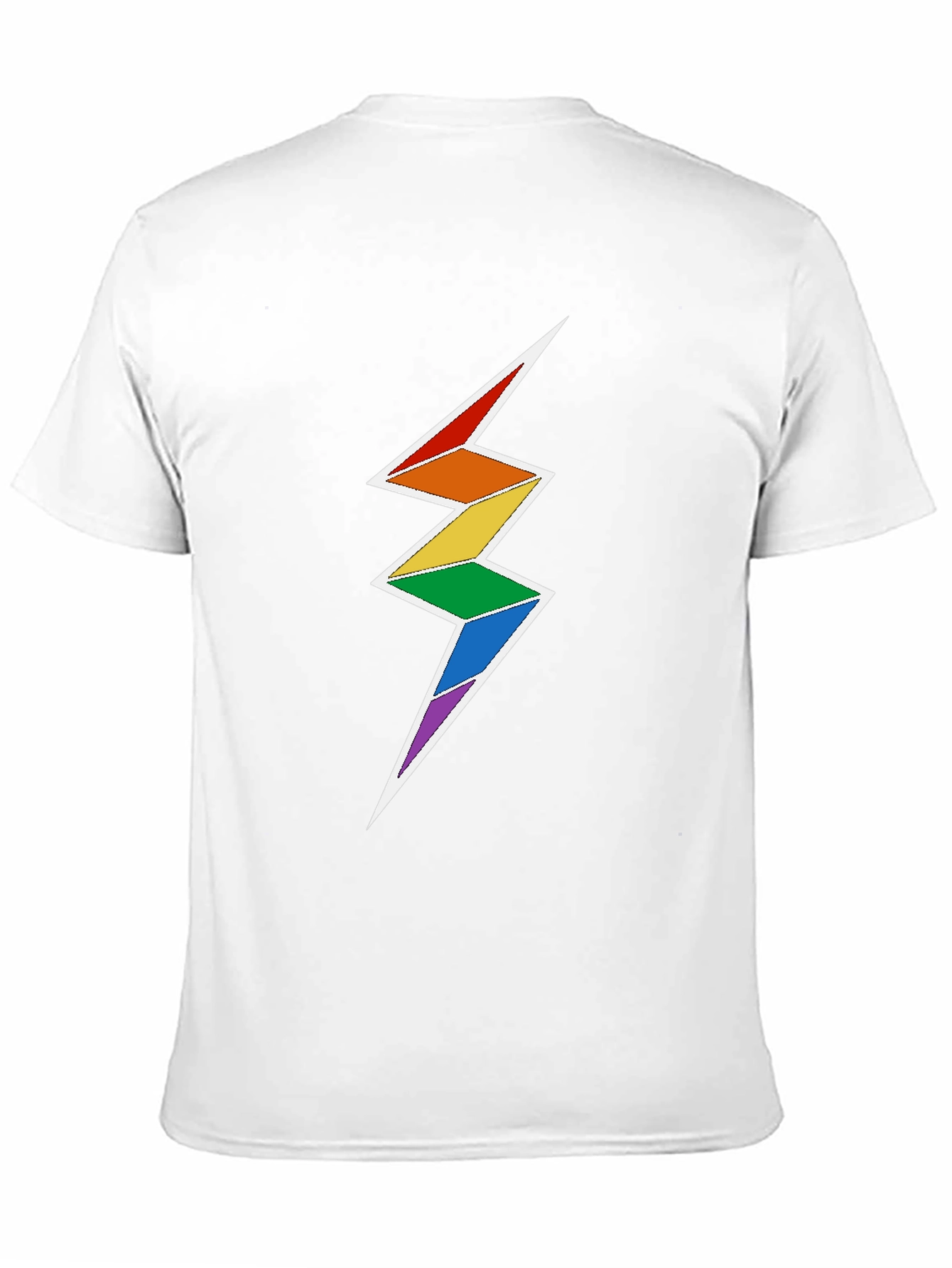 Rainbow Lightning Bolt Graphic Tee - Black Cotton Blend