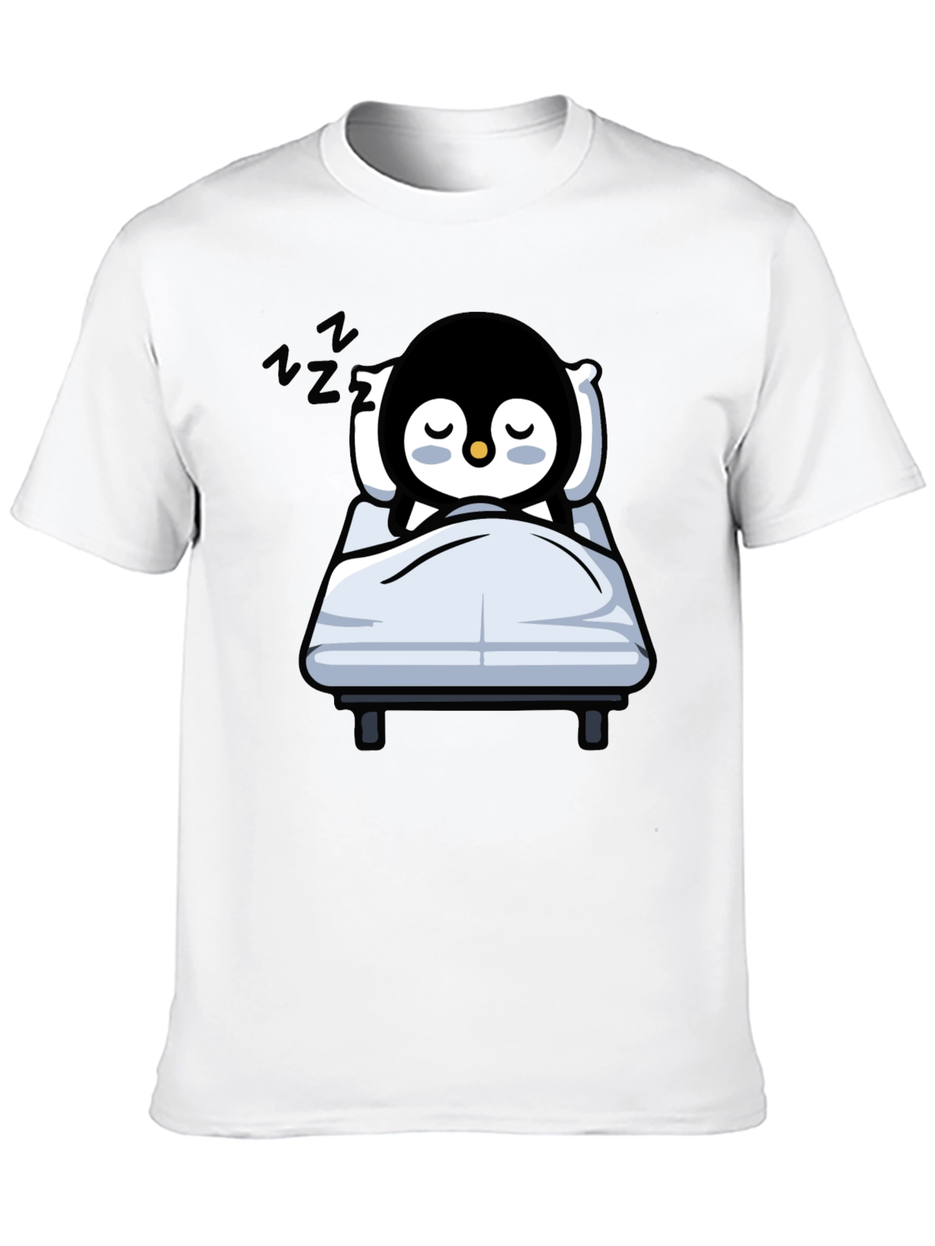 Cute Sleeping Penguin T-Shirt - Black