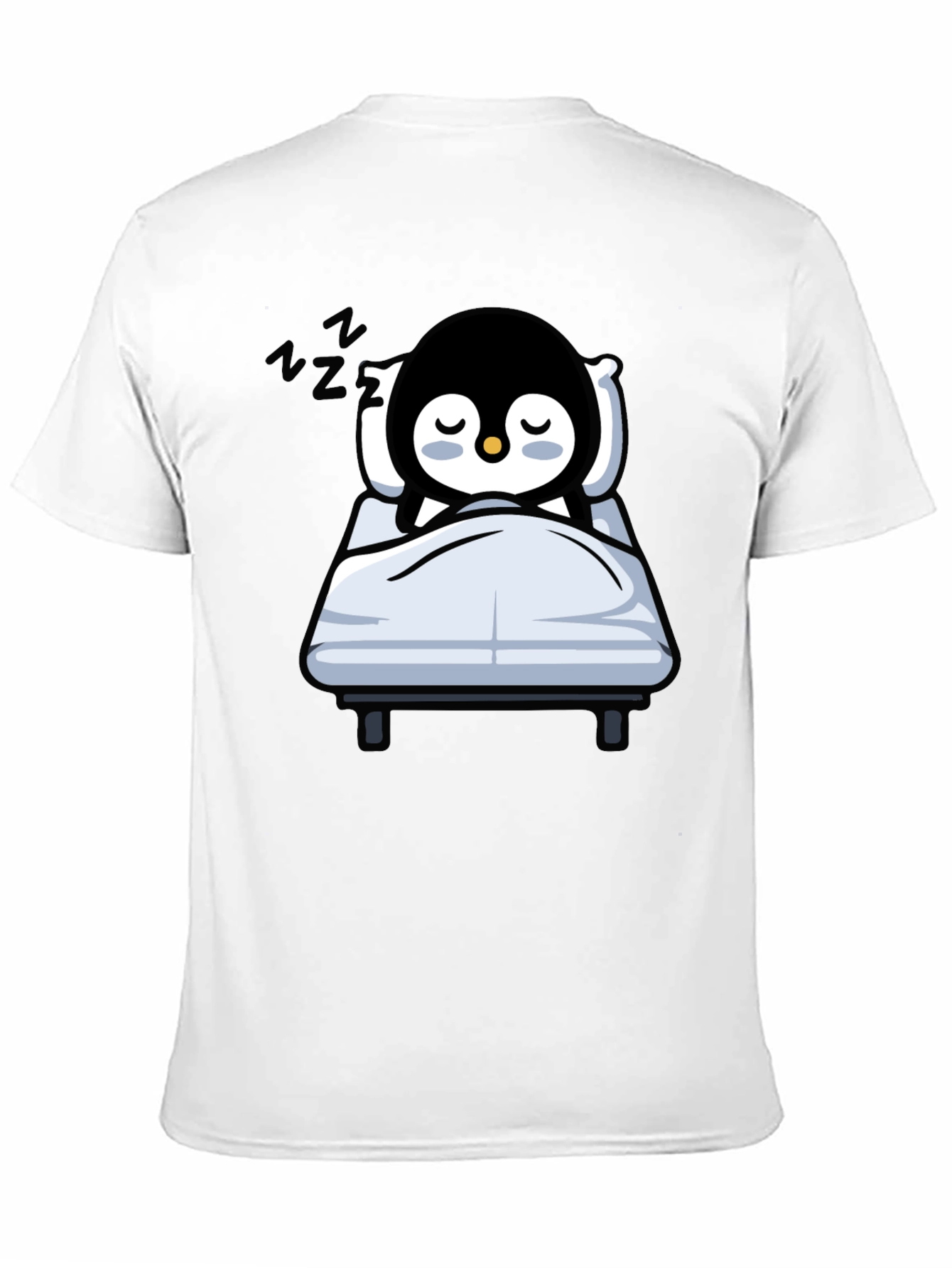 Cute Sleeping Penguin T-Shirt - Black