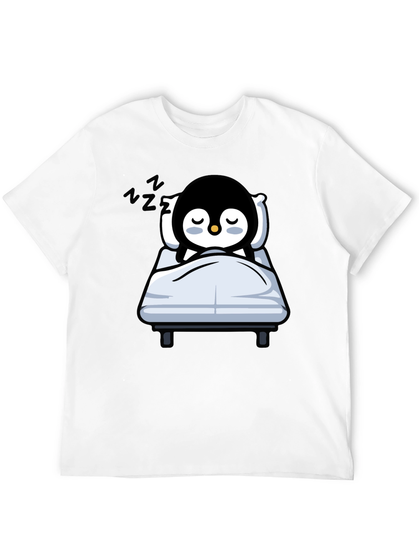 Cute Sleeping Penguin T-Shirt - Black
