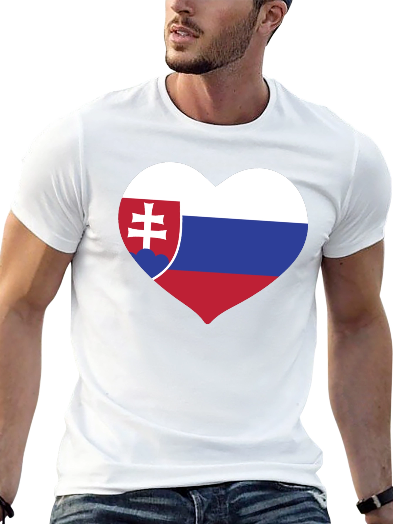 Slovakia Flag Heart T-Shirt