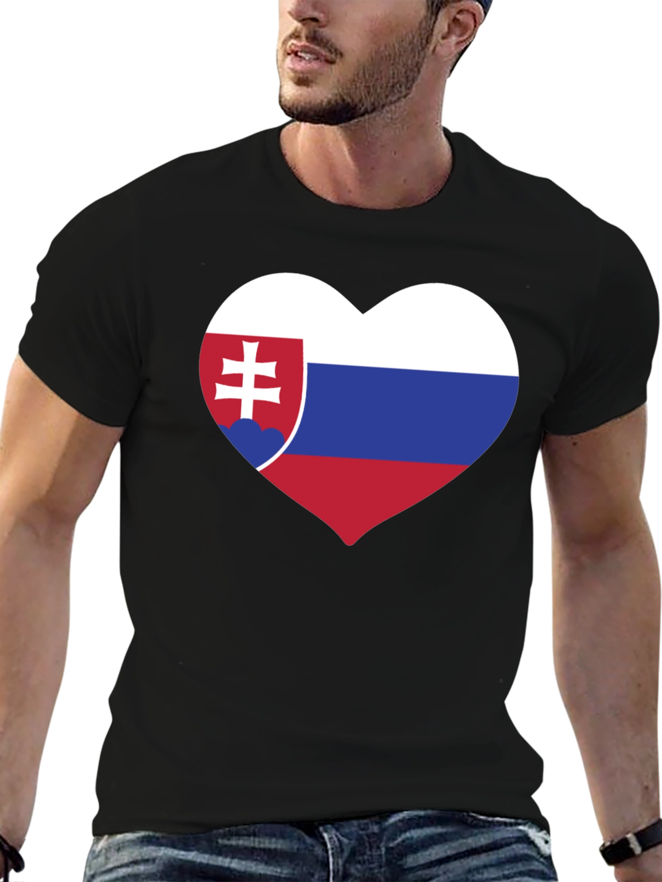 Slovakia Flag Heart T-Shirt