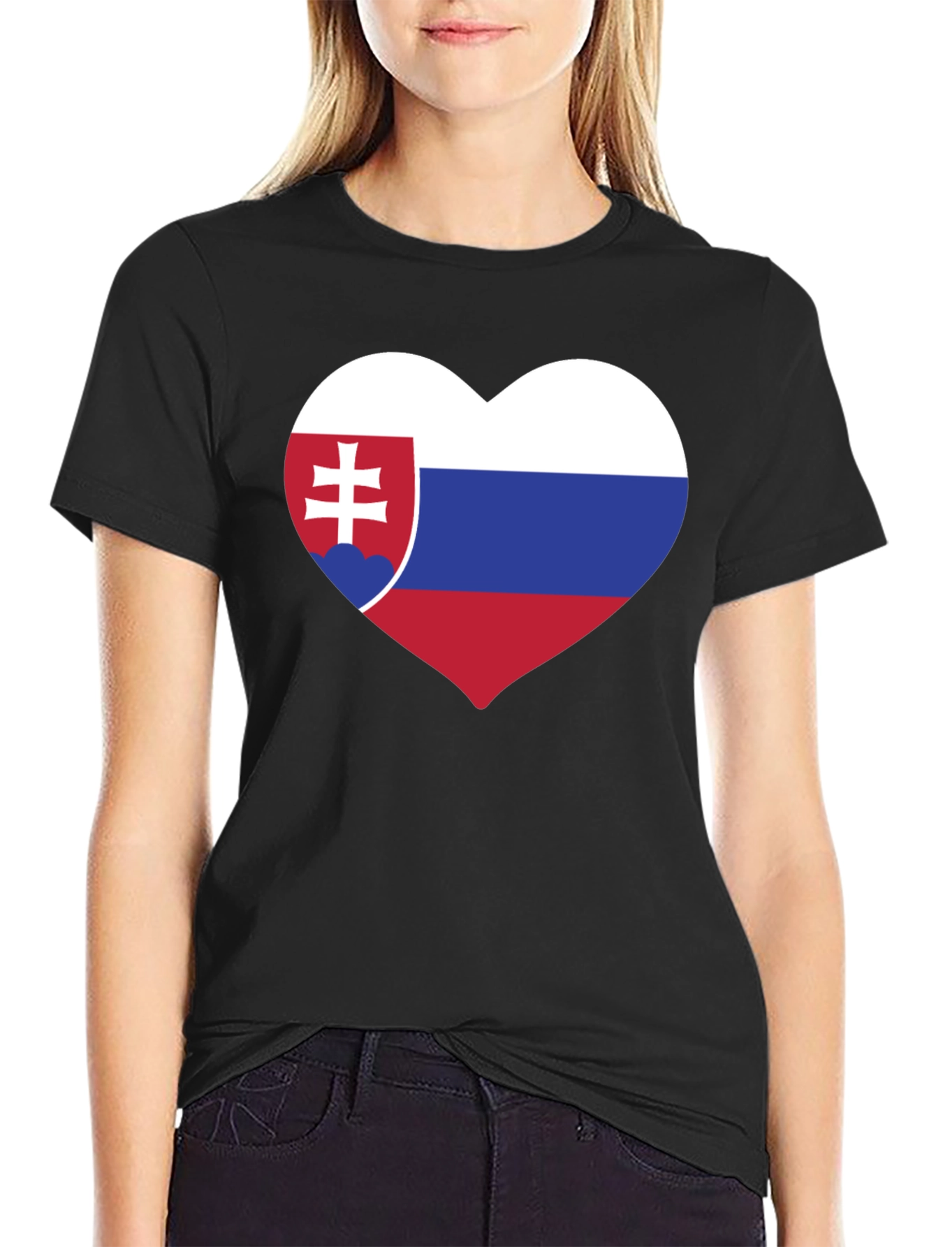 Slovakia Flag Heart T-Shirt