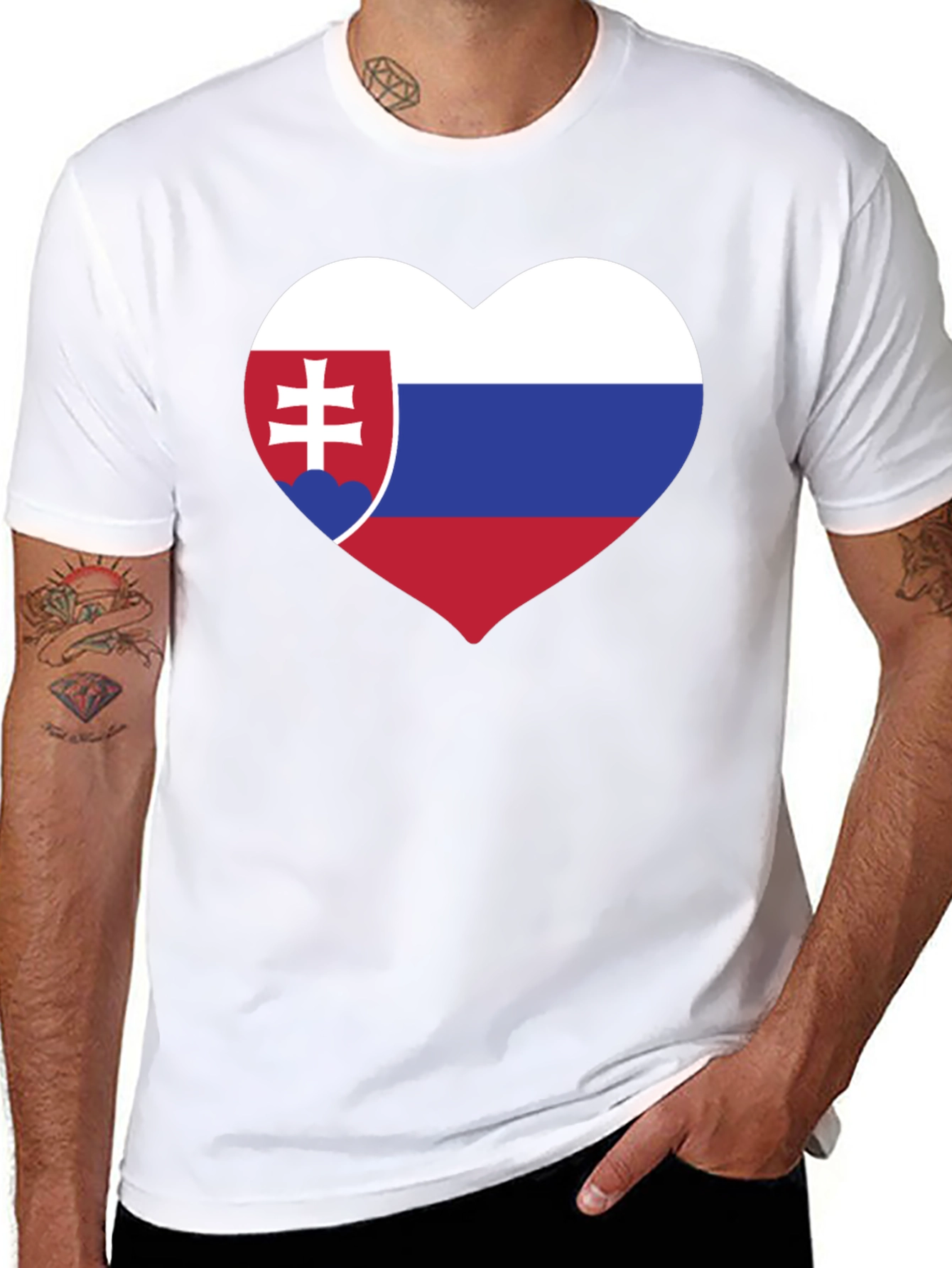 Slovakia Flag Heart T-Shirt
