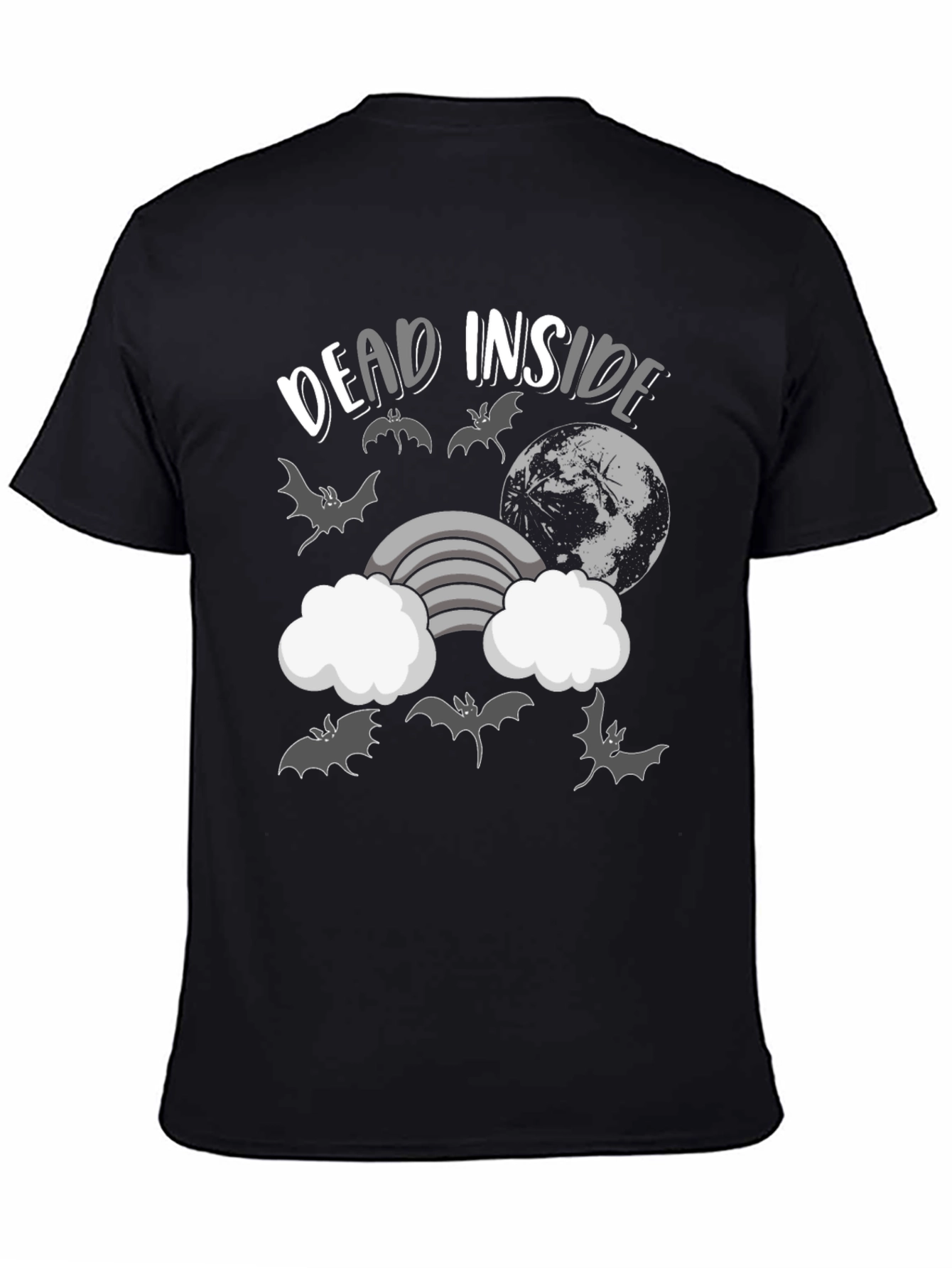 Dead Inside Bats and Moon Graphic T-Shirt