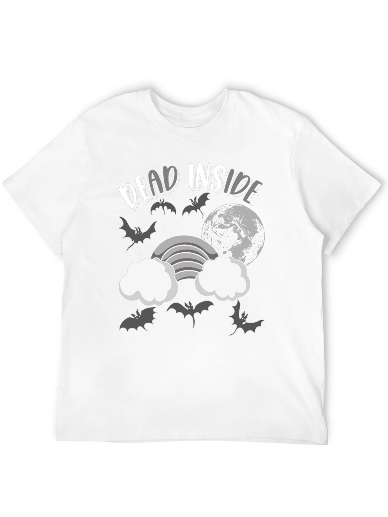 Dead Inside Bats and Moon Graphic T-Shirt