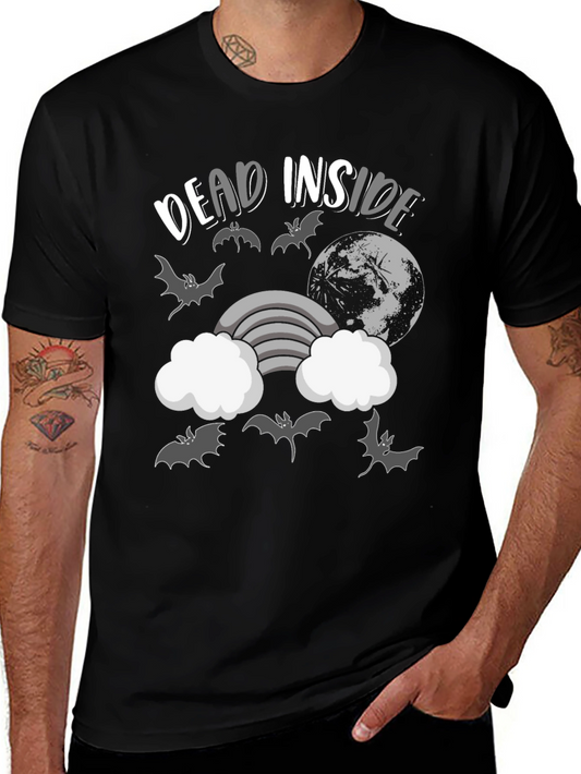 Dead Inside Bats and Moon Graphic T-Shirt