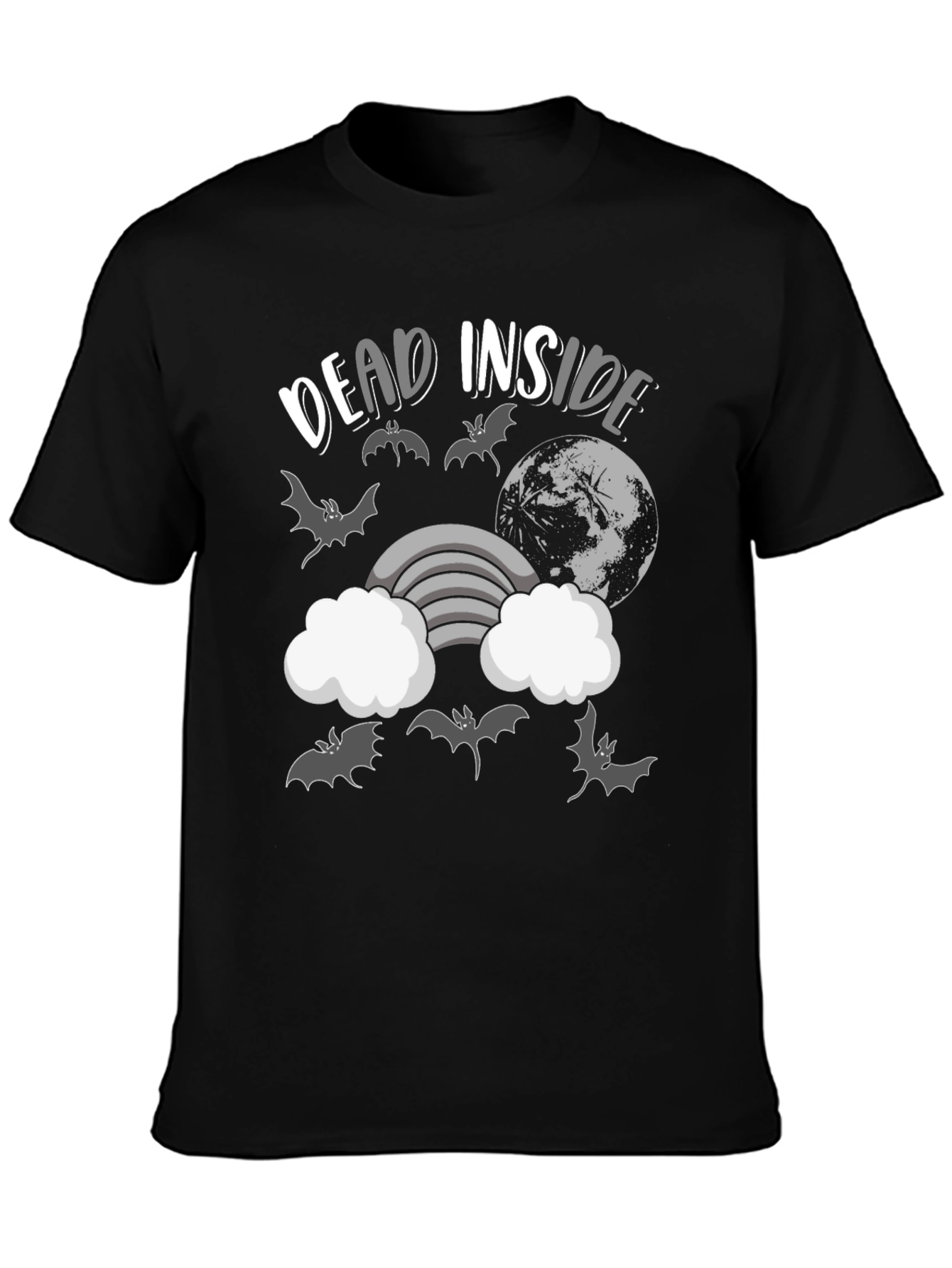 Dead Inside Bats and Moon Graphic T-Shirt