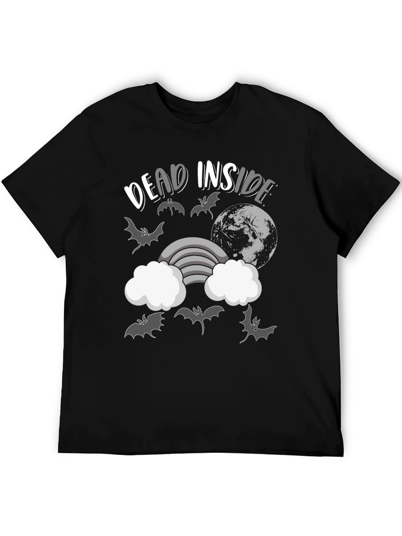 Dead Inside Bats and Moon Graphic T-Shirt
