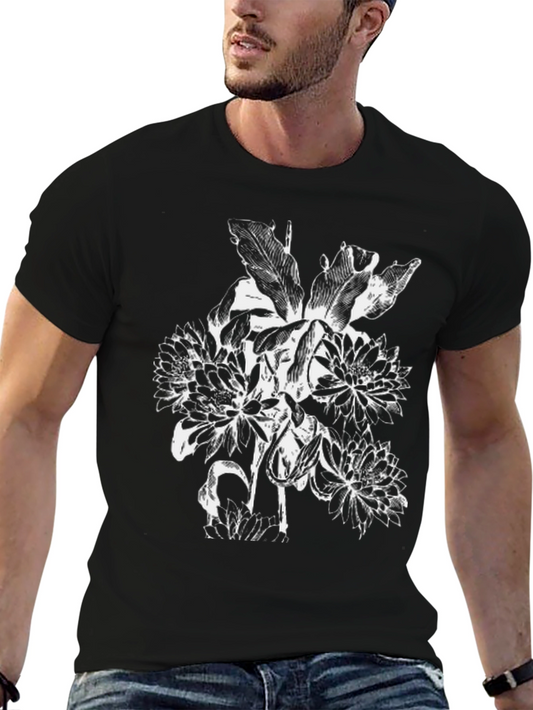 Floral Graphic Black T-Shirt