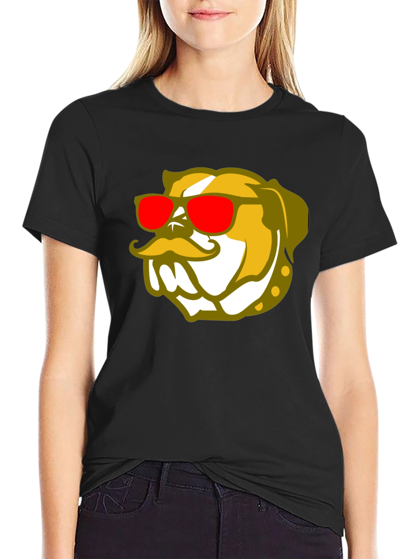Cool Bulldog Graphic Black T-Shirt