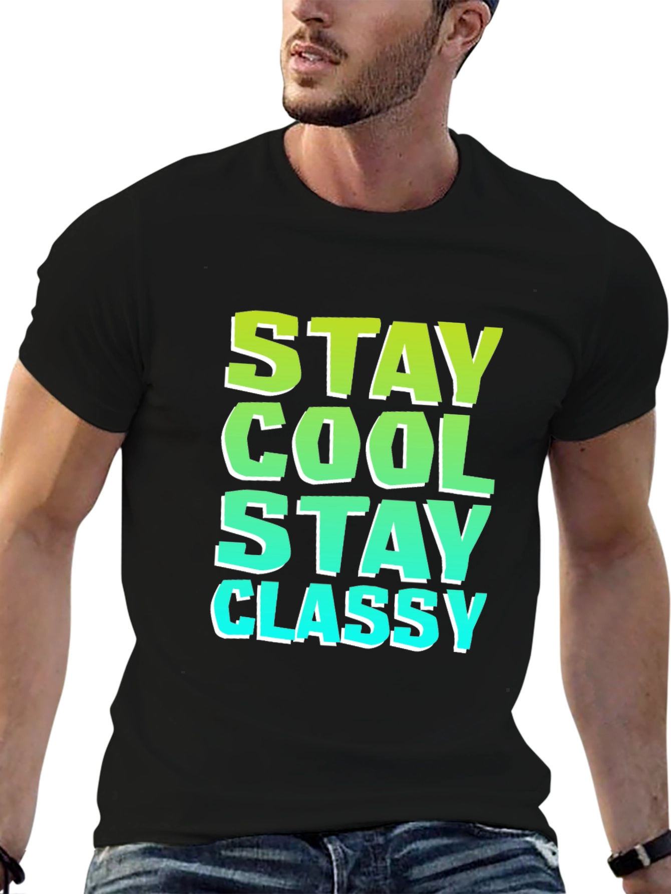 Stay Cool Stay Classy Black Graphic Tee