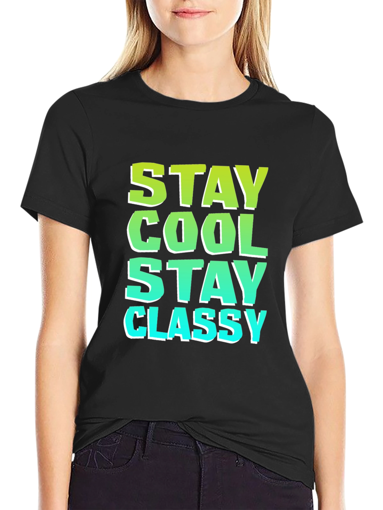 Stay Cool Stay Classy Black Graphic Tee