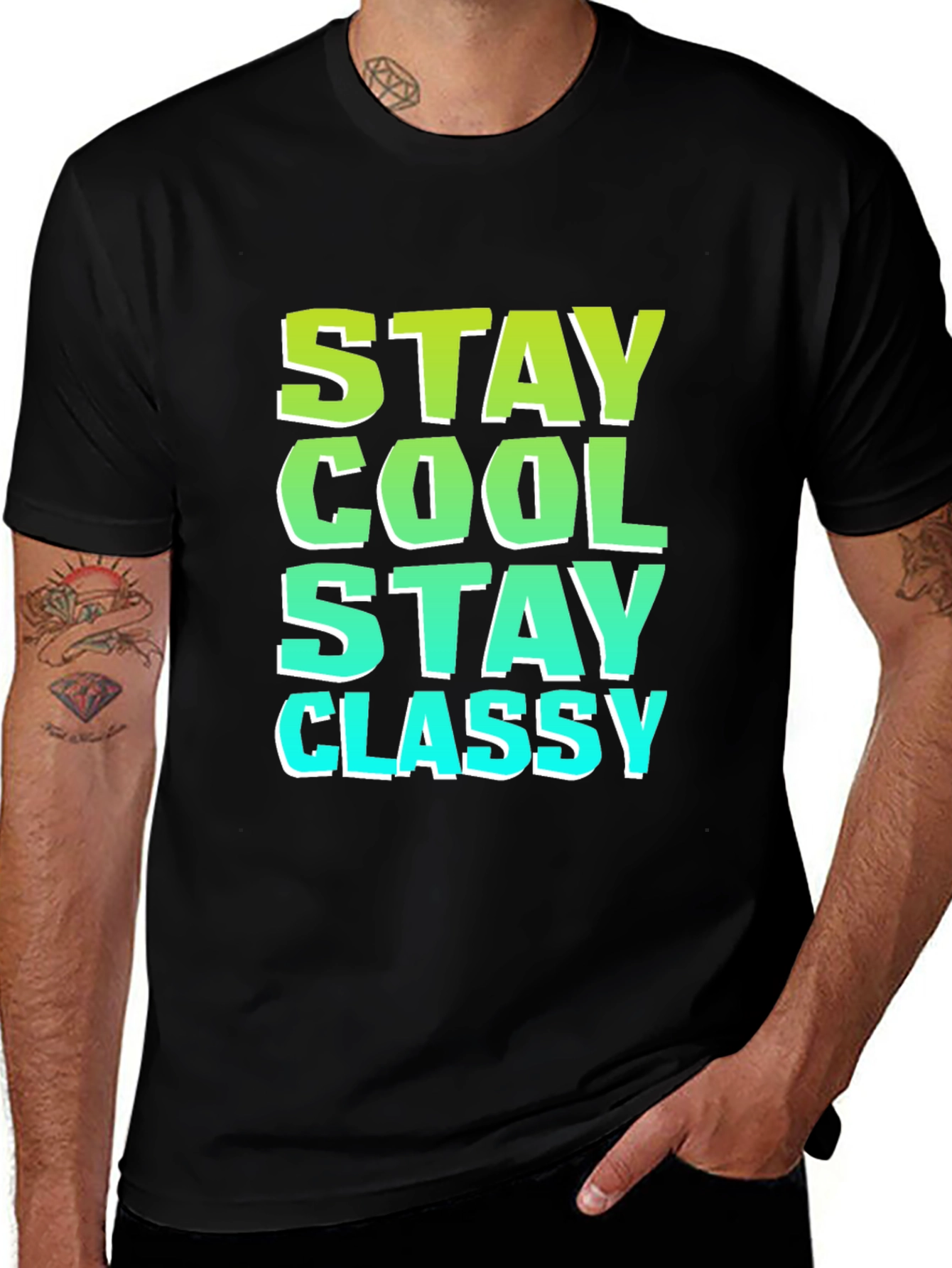 Stay Cool Stay Classy Black Graphic Tee