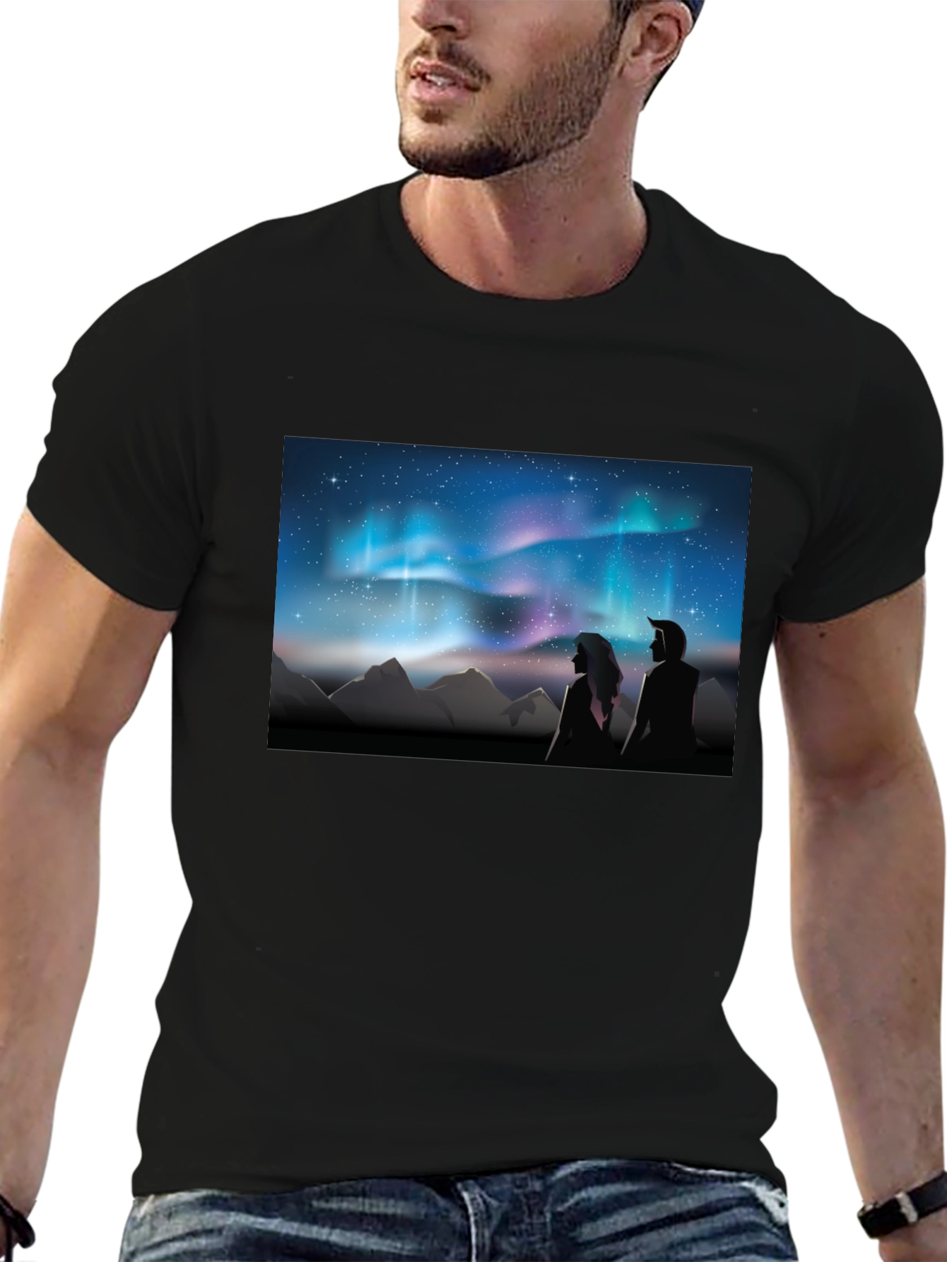 Aurora Borealis Couple T-Shirt