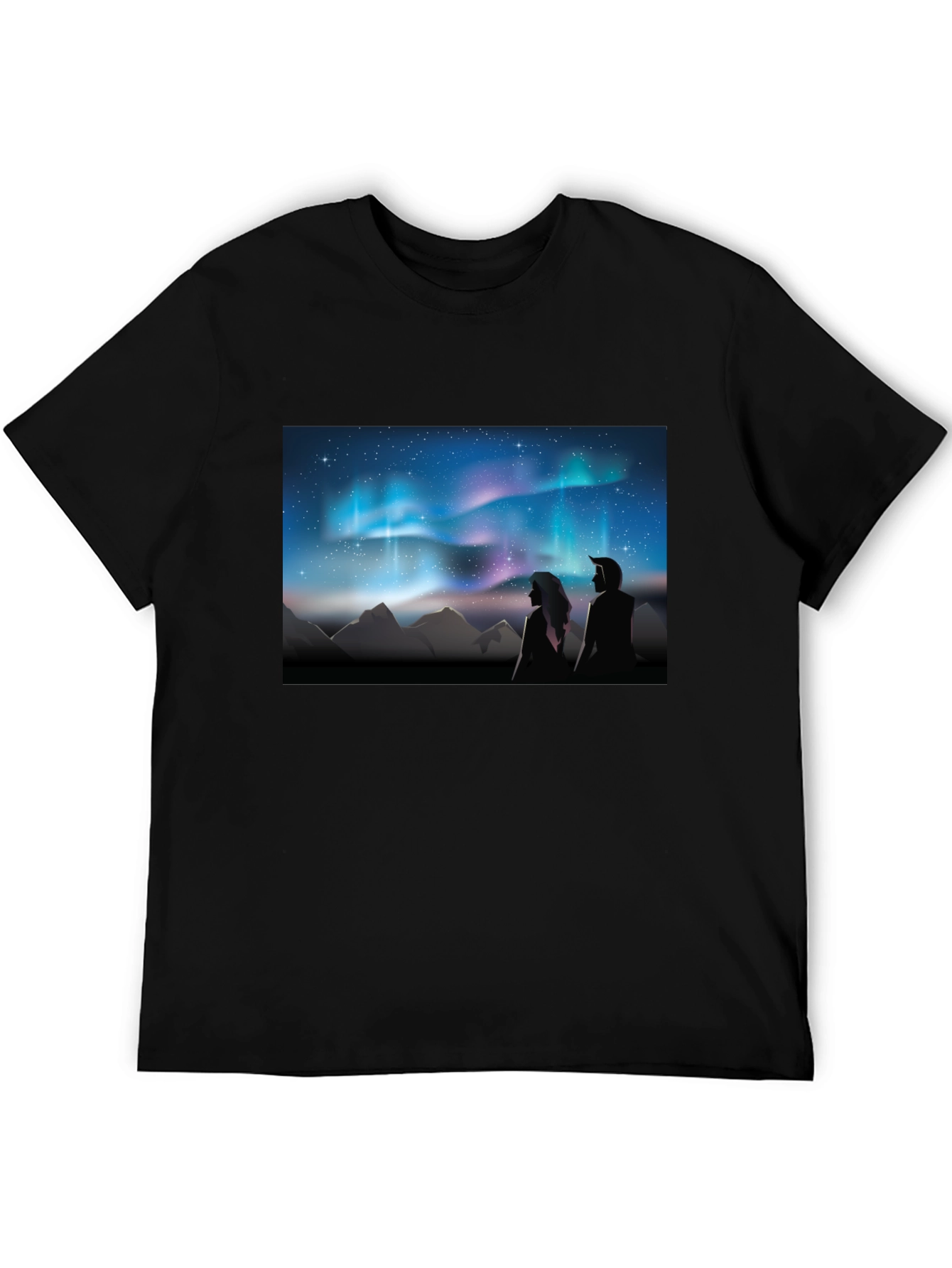 Aurora Borealis Couple T-Shirt