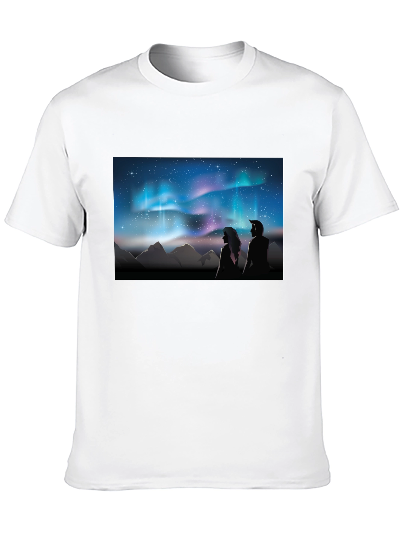 Aurora Borealis Couple T-Shirt