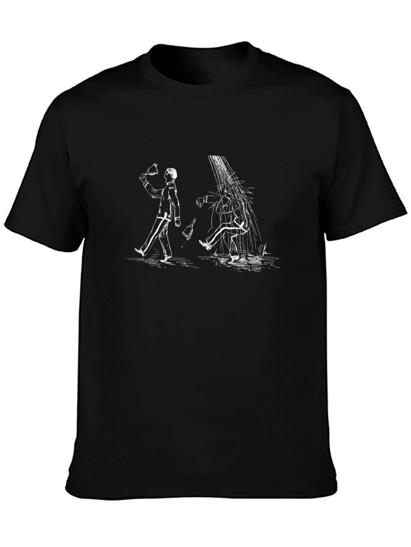Black Graphic Tee: Tippling Through Life