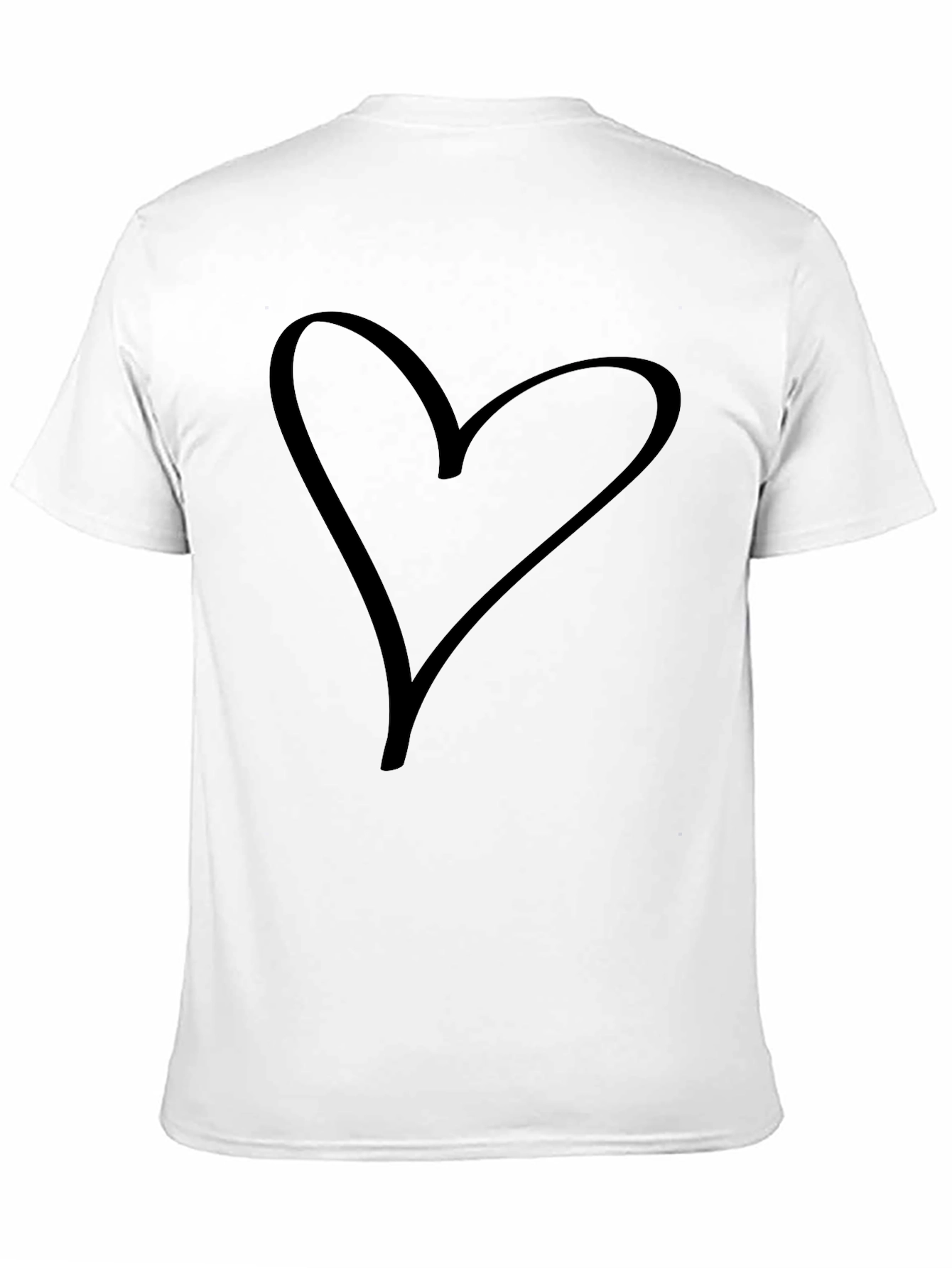 Heart Outline Graphic Tee - Soft Cotton Casual T-Shirt