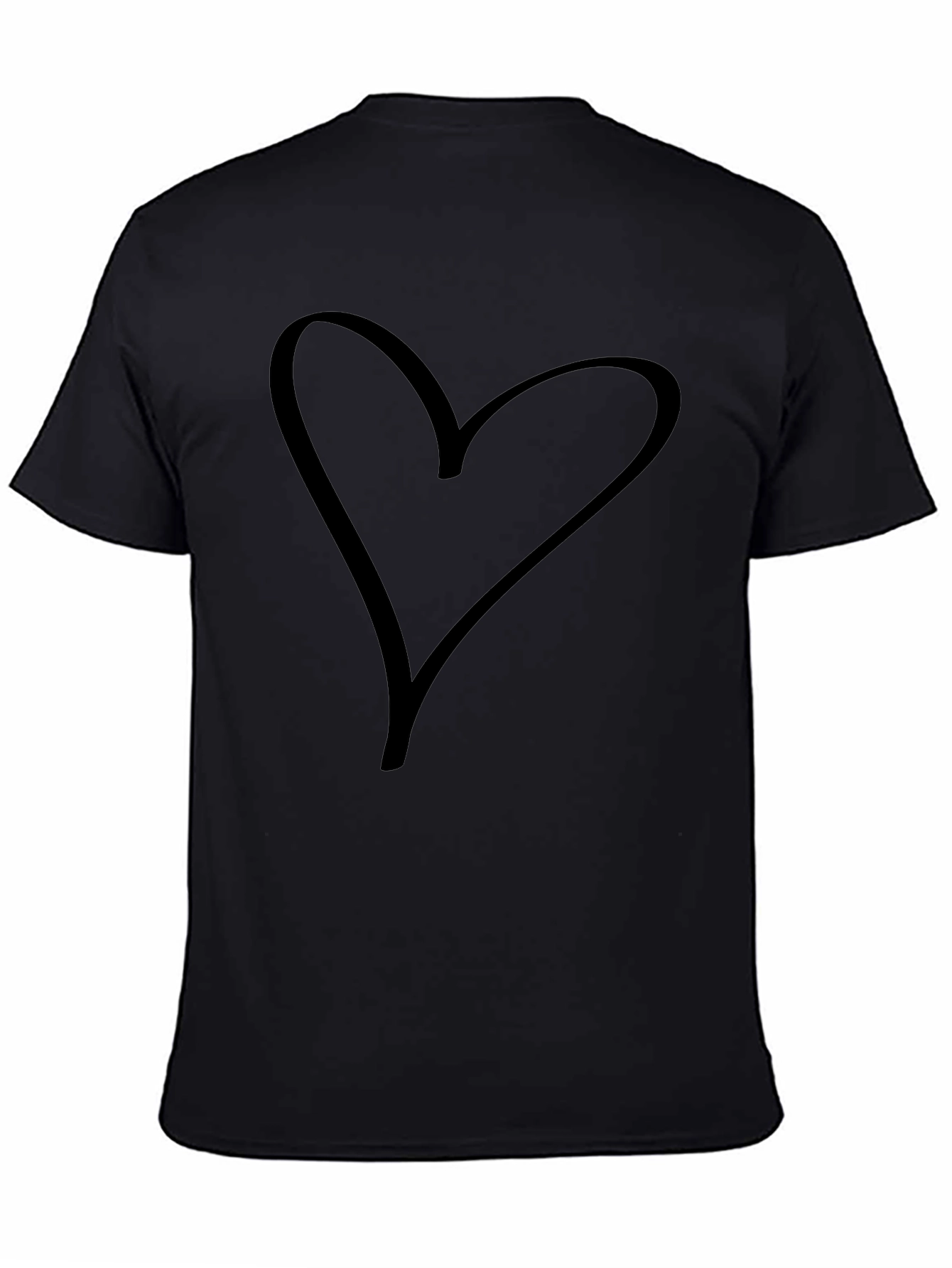 Heart Outline Graphic Tee - Soft Cotton Casual T-Shirt