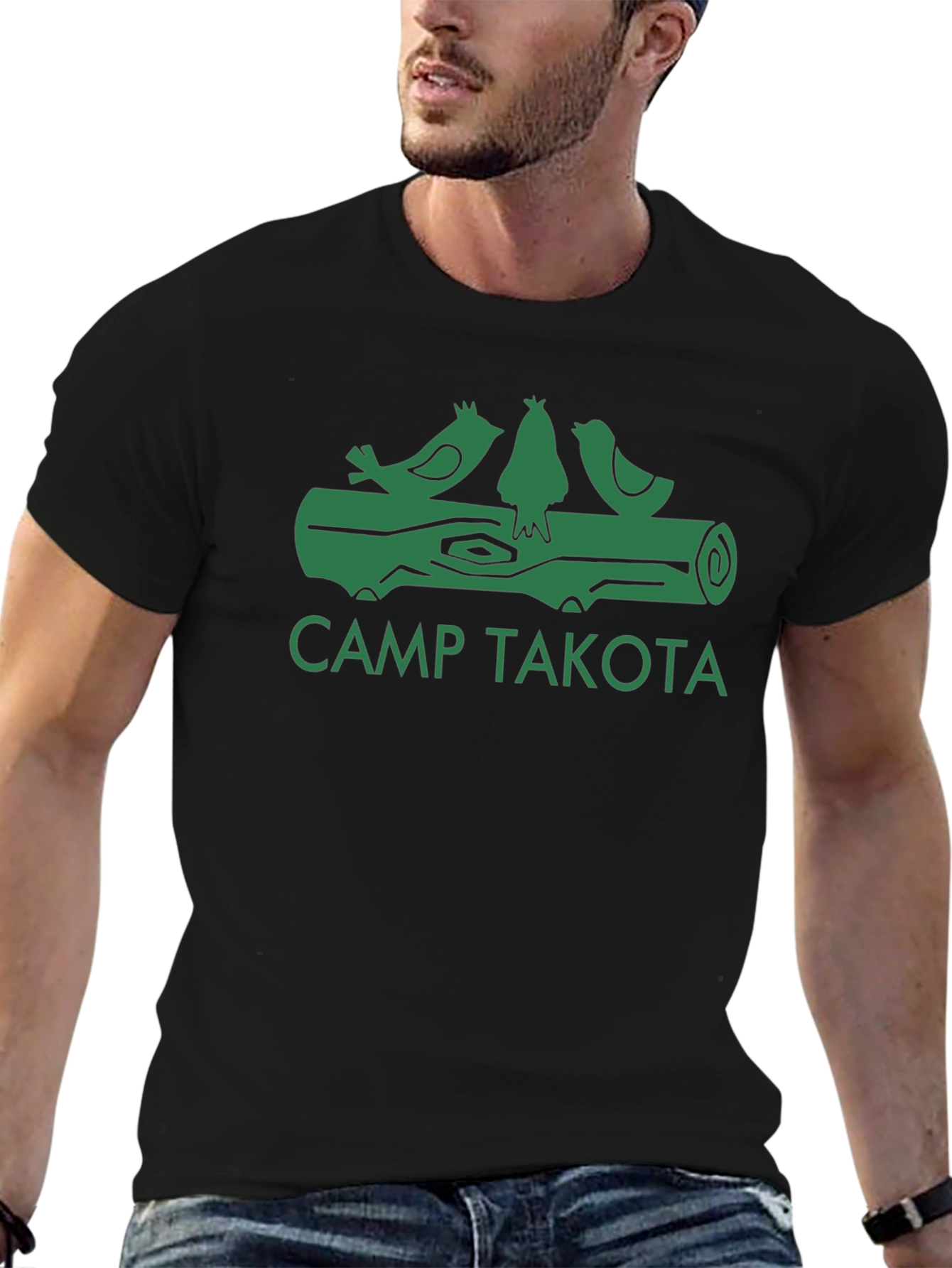 Camp Takota Birds on Log Black T-Shirt
