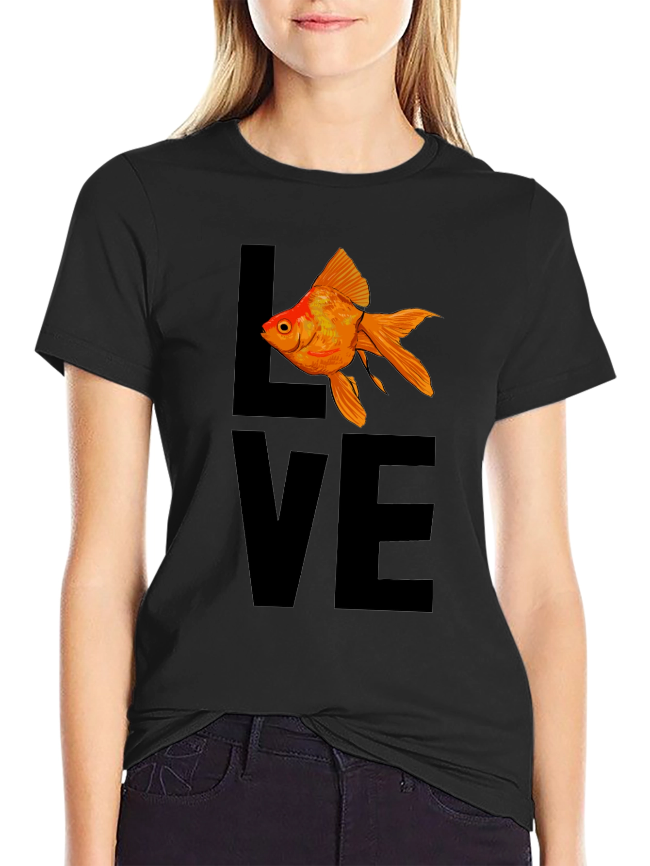 Love Fish T-Shirt - Black Graphic Tee