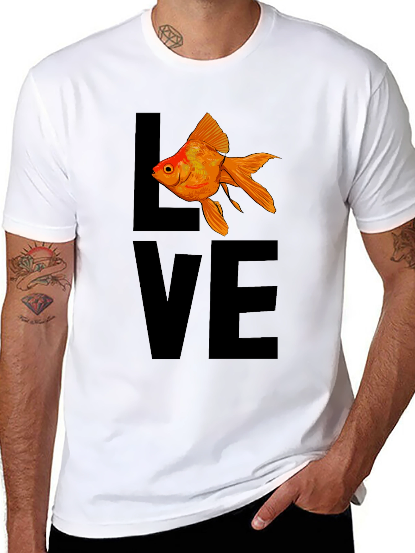 Love Fish T-Shirt - Black Graphic Tee
