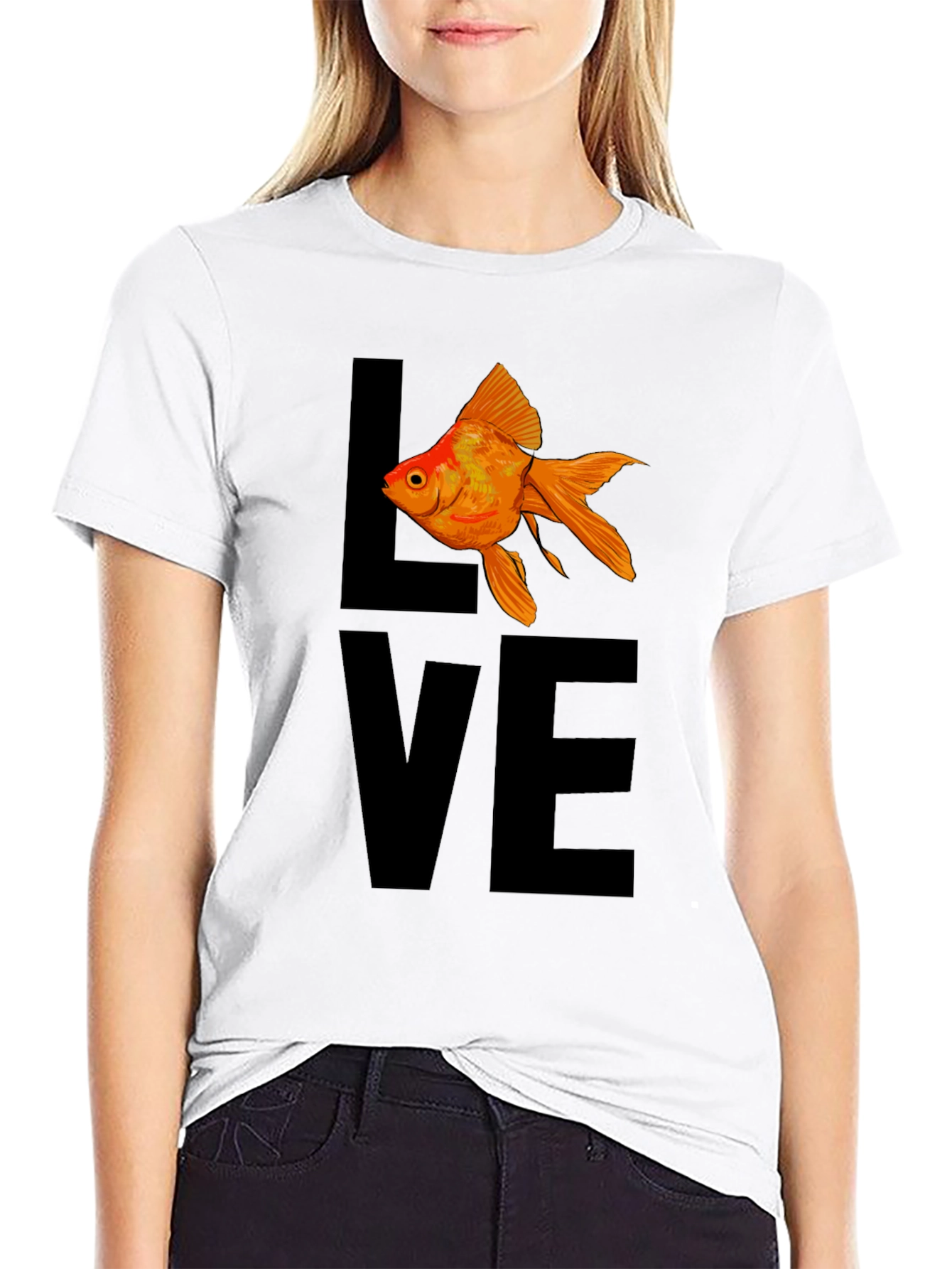 Love Fish T-Shirt - Black Graphic Tee