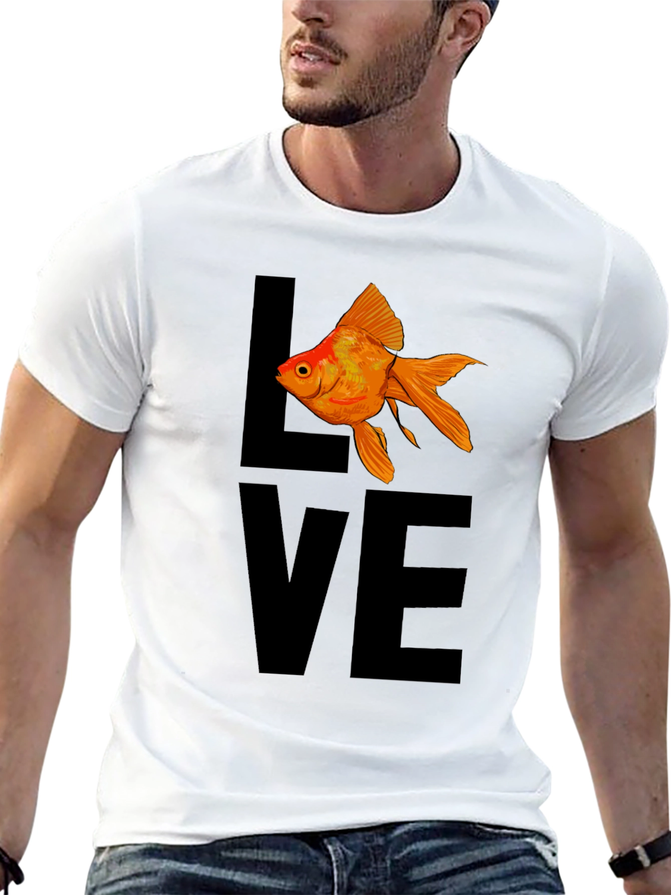 Love Fish T-Shirt - Black Graphic Tee