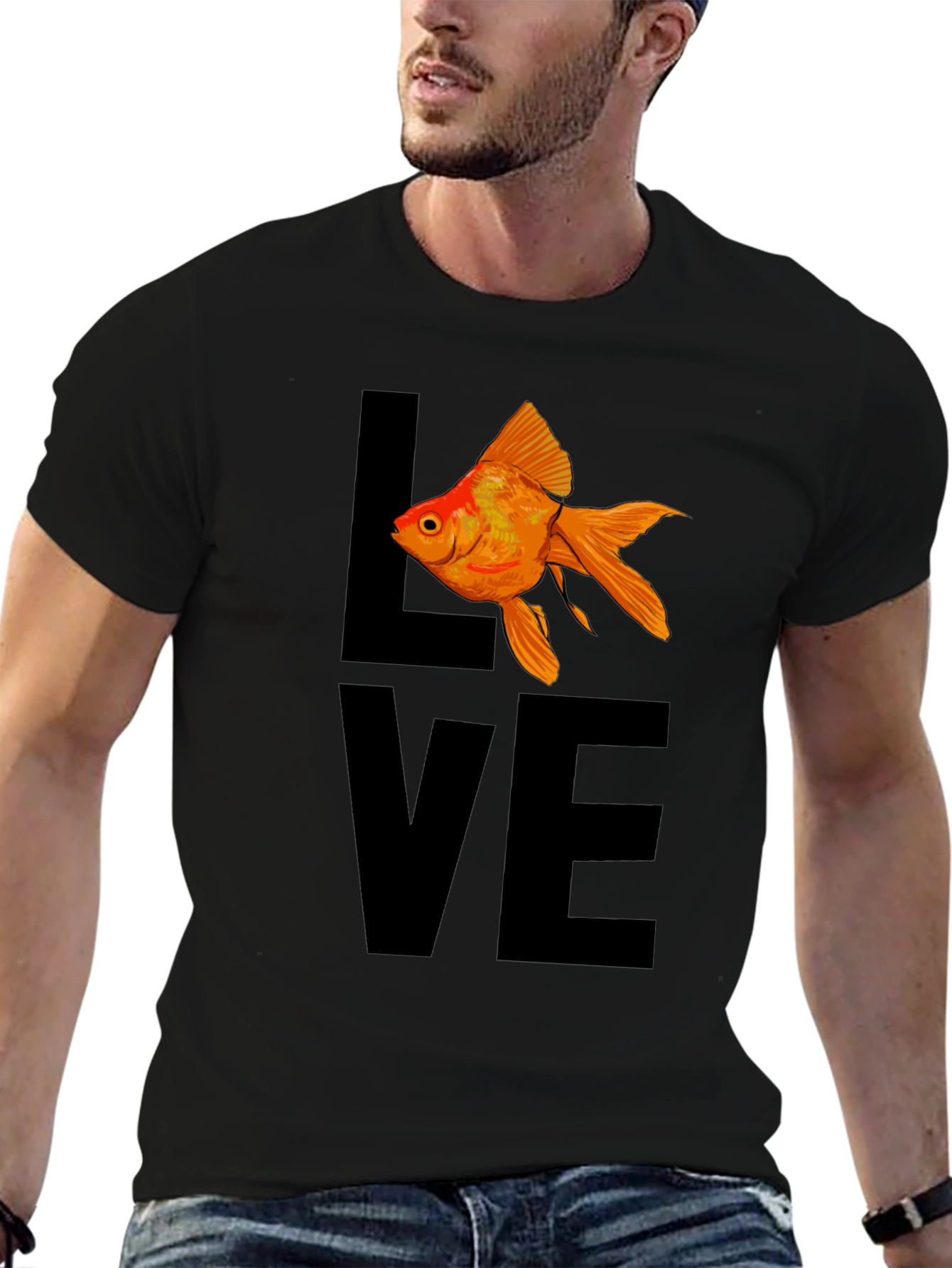 Love Fish T-Shirt - Black Graphic Tee