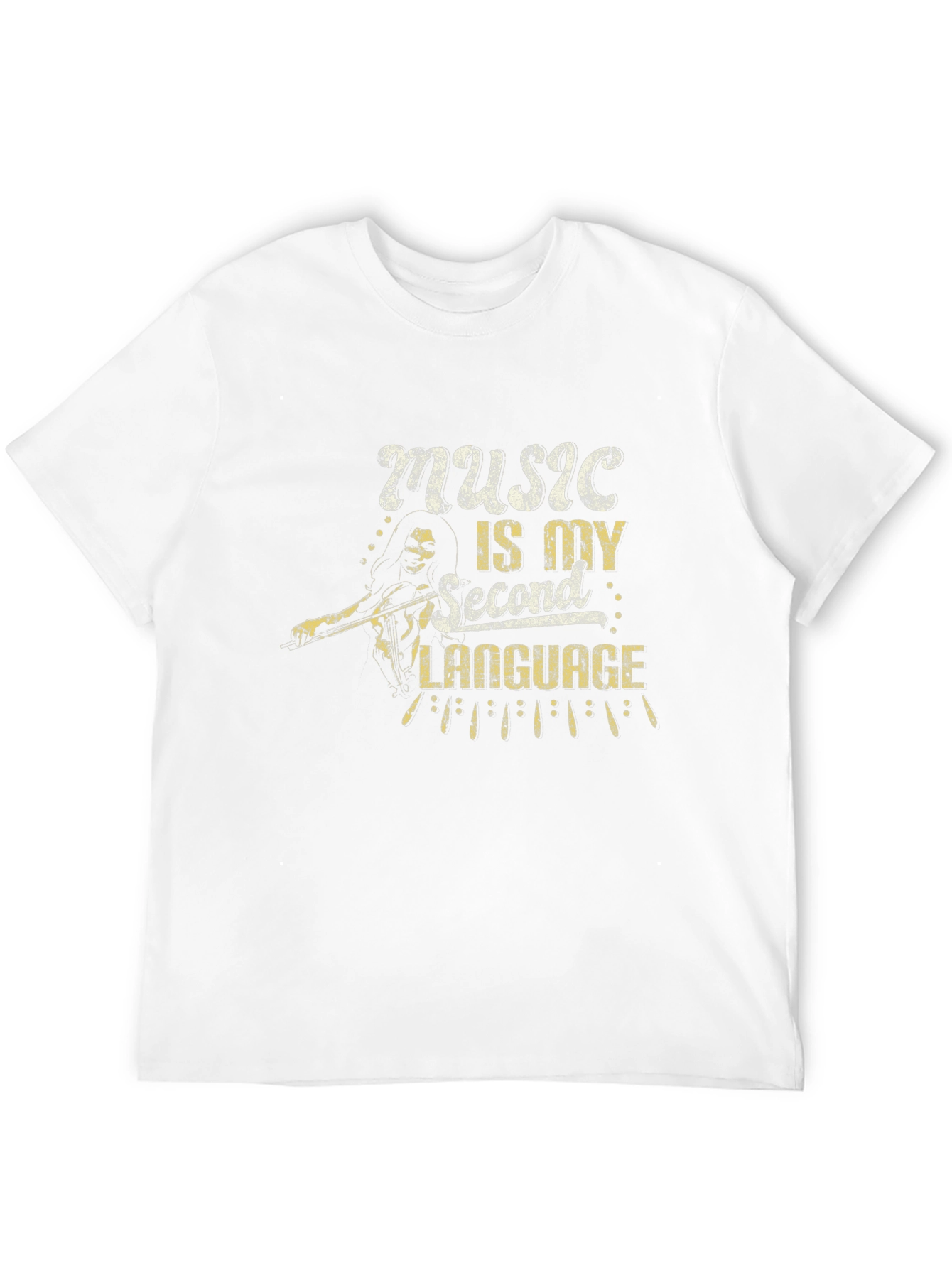 Music is My Second Language Black T-Shirt