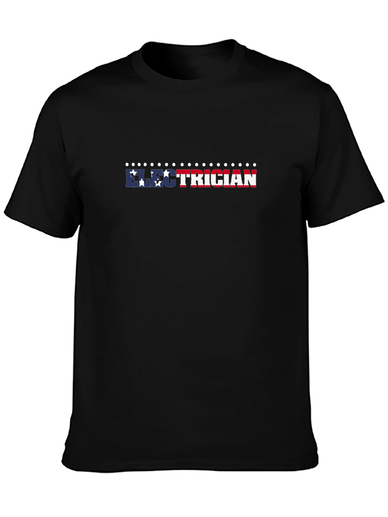 Electrician Patriotic T-Shirt - Black Crew Neck