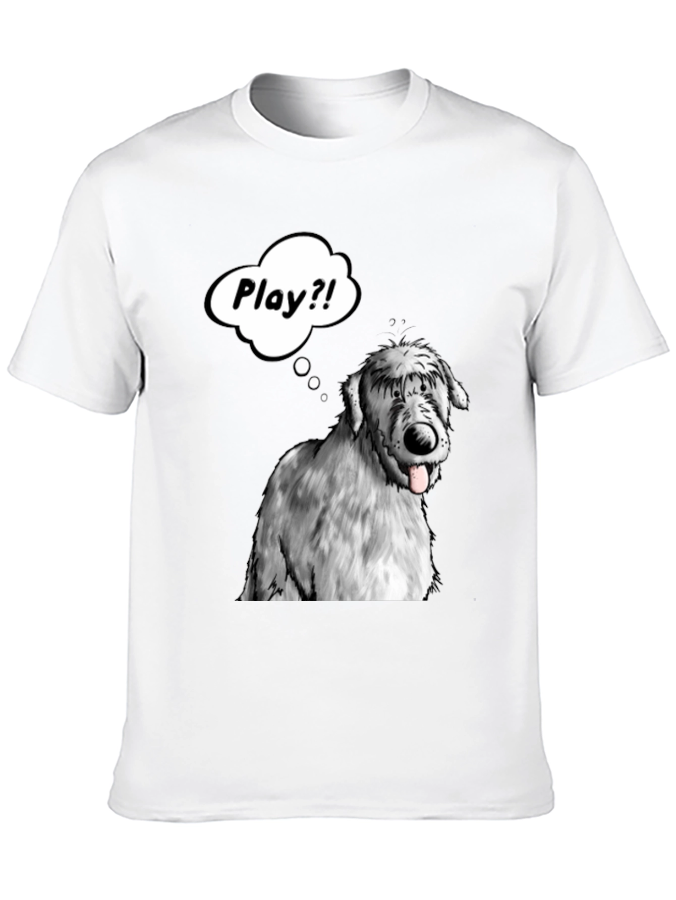 Playful Dog Graphic Tee - Black Cotton T-Shirt