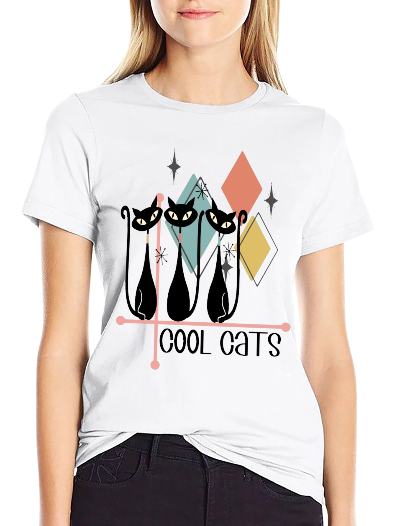 Cool Cats Graphic Tee - Retro Style
