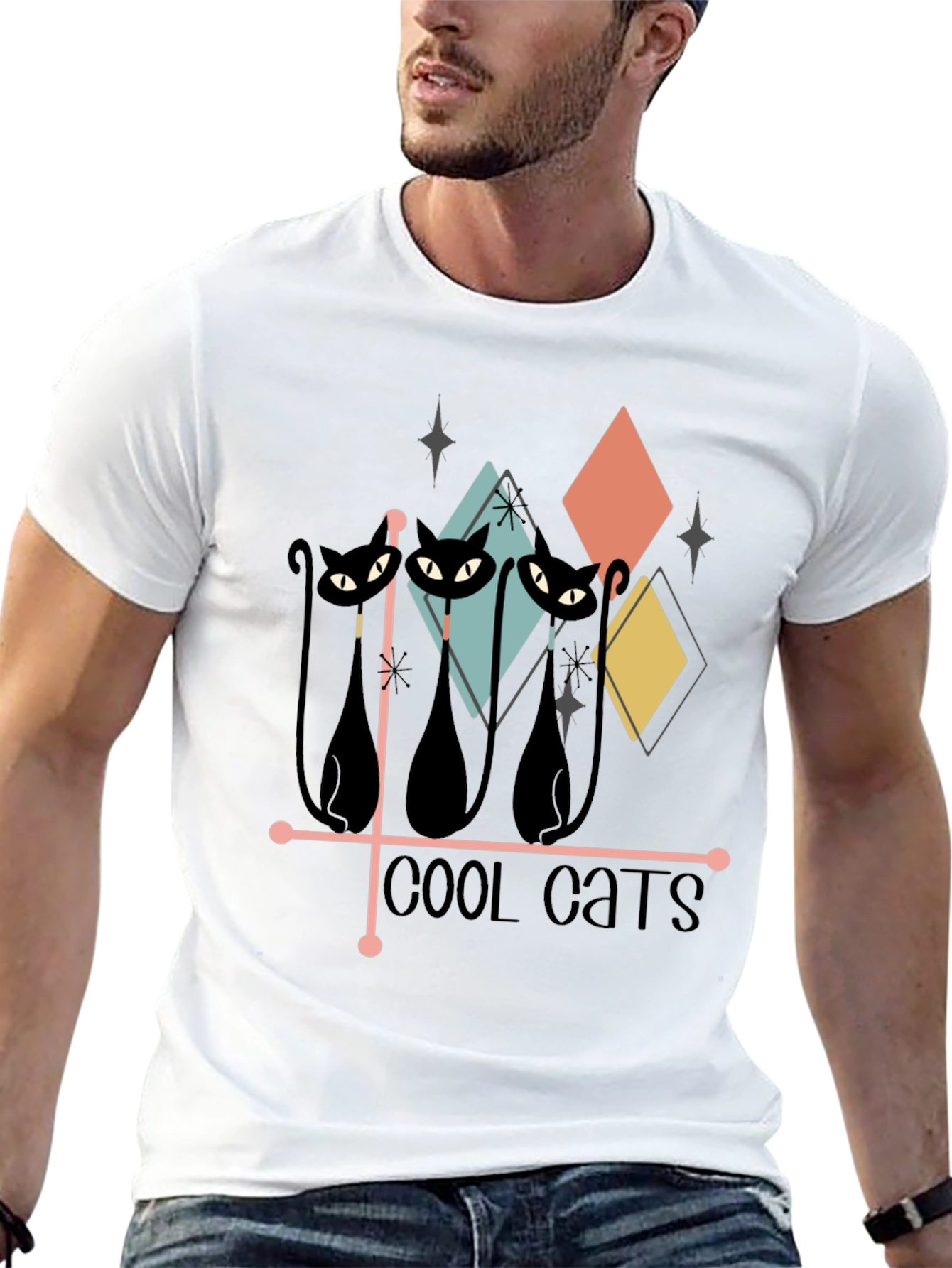 Cool Cats Graphic Tee - Retro Style